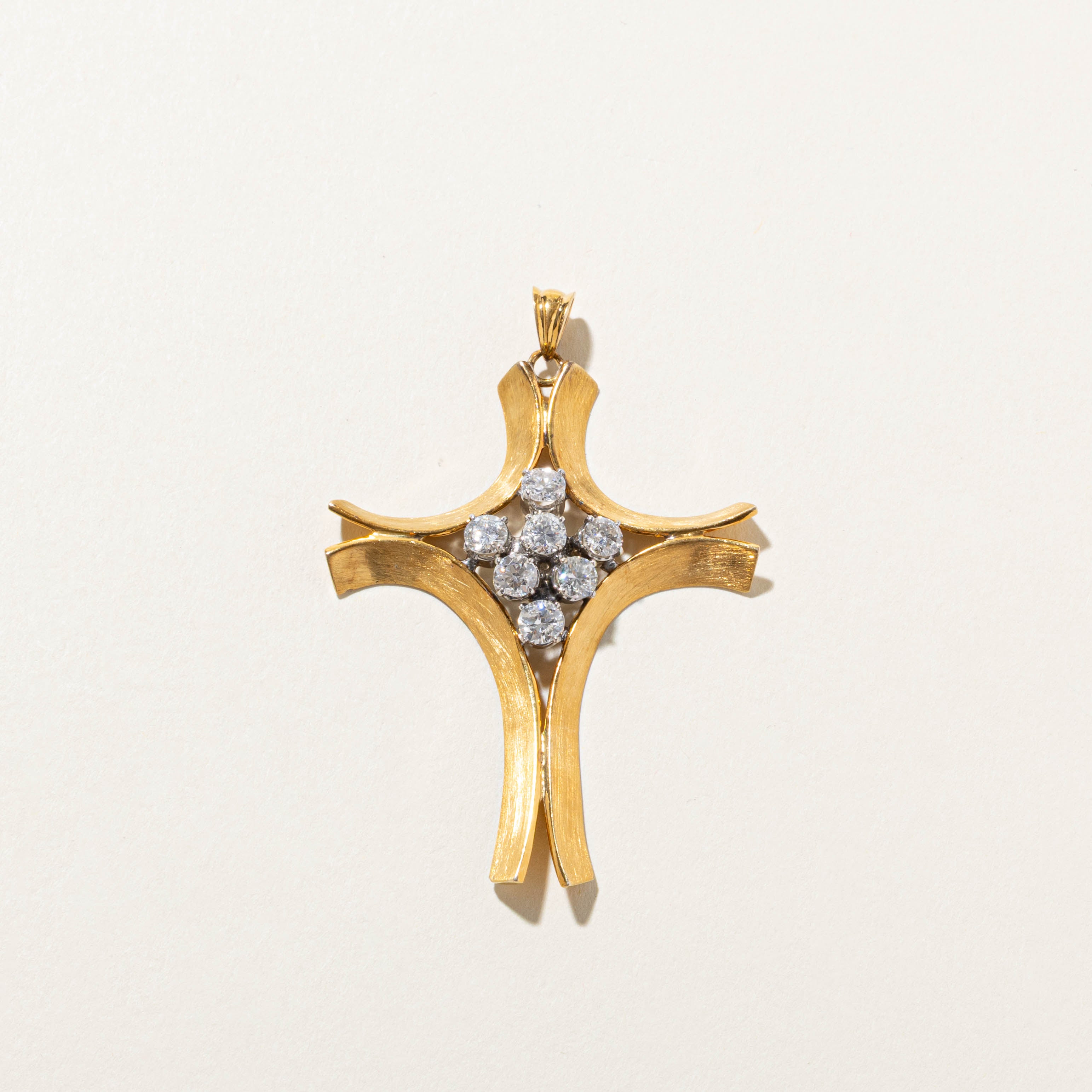 Diamond Cluster Cross Pendant | 1.96ctw
