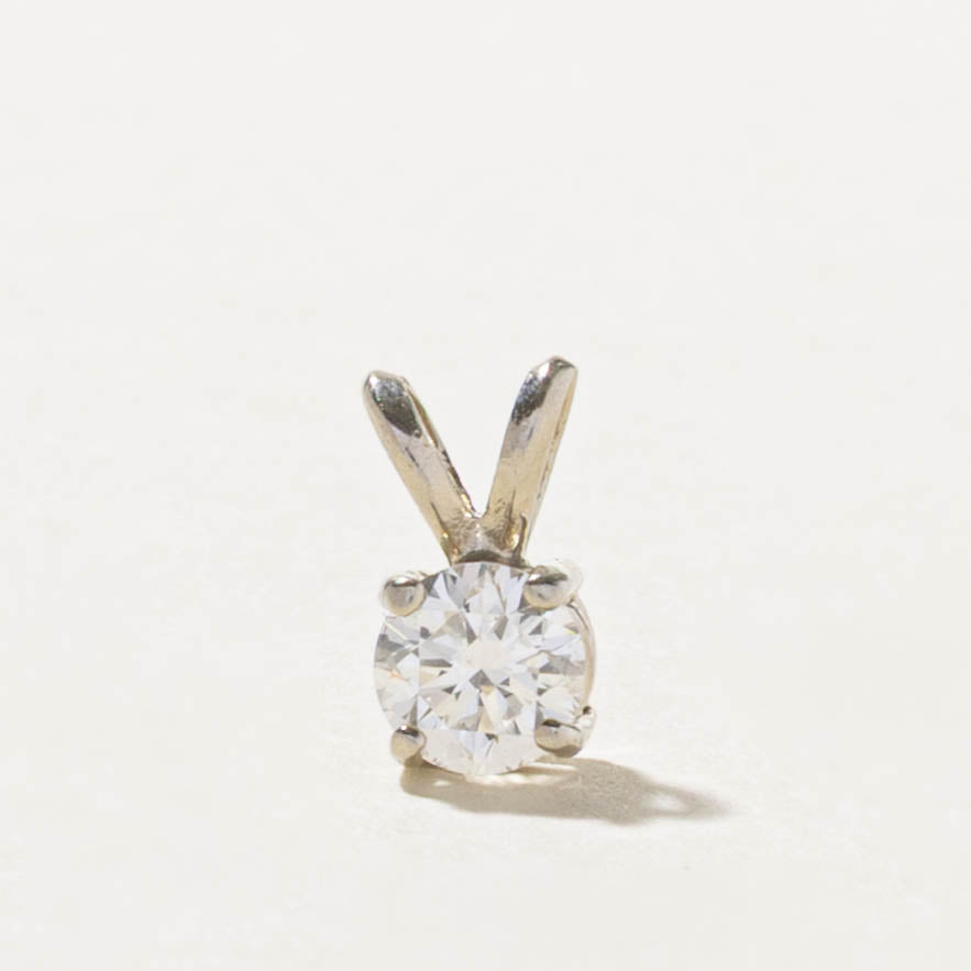 14k Solitaire Diamond Pendant | 0.48ct SI1 H