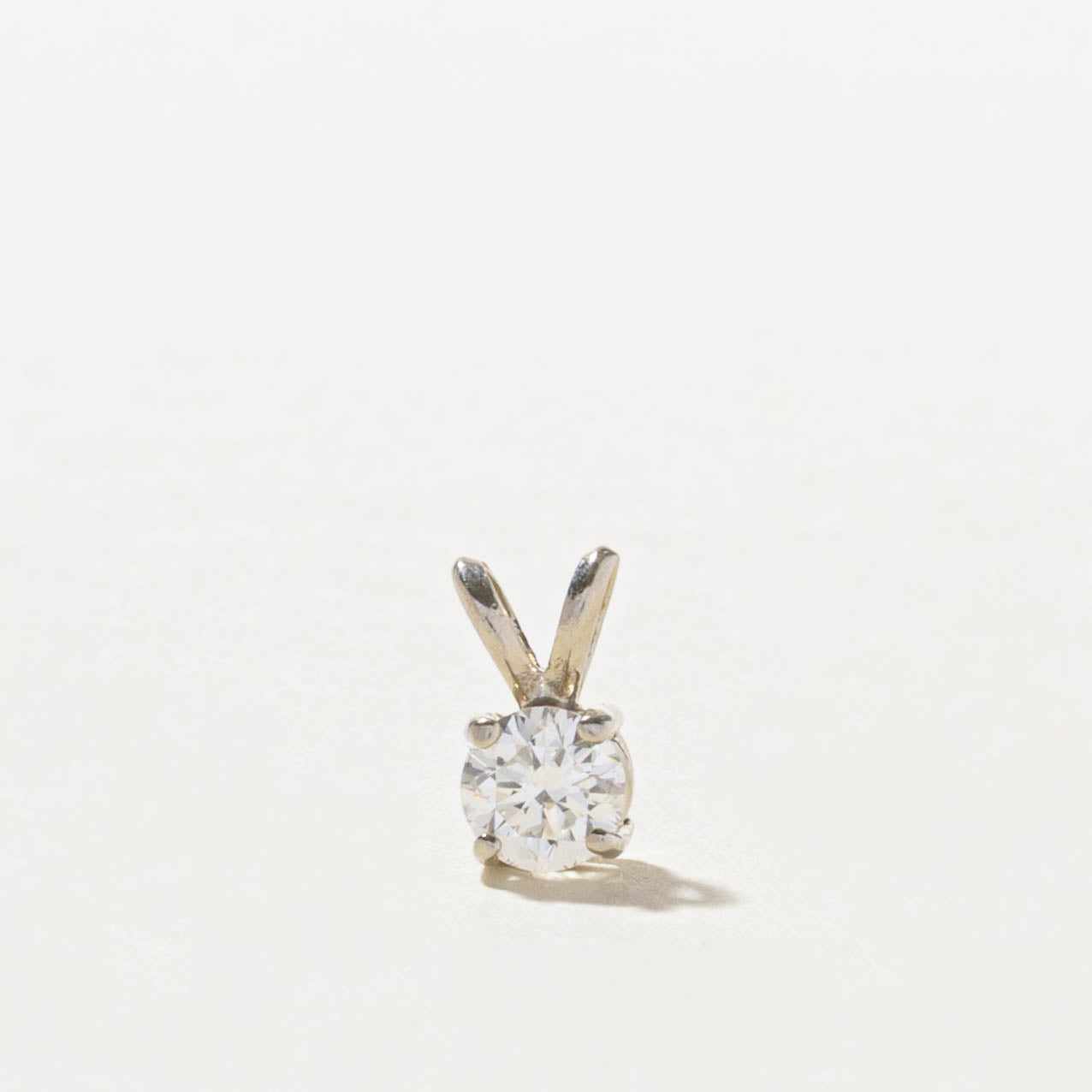 14k Solitaire Diamond Pendant | 0.48ct SI1 H