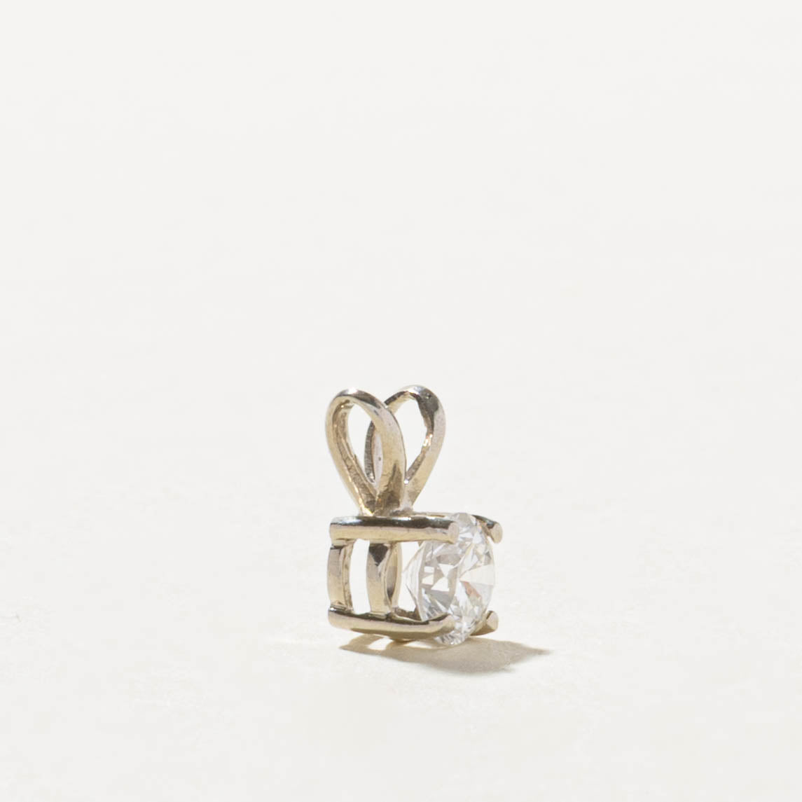 14k Solitaire Diamond Pendant | 0.48ct SI1 H
