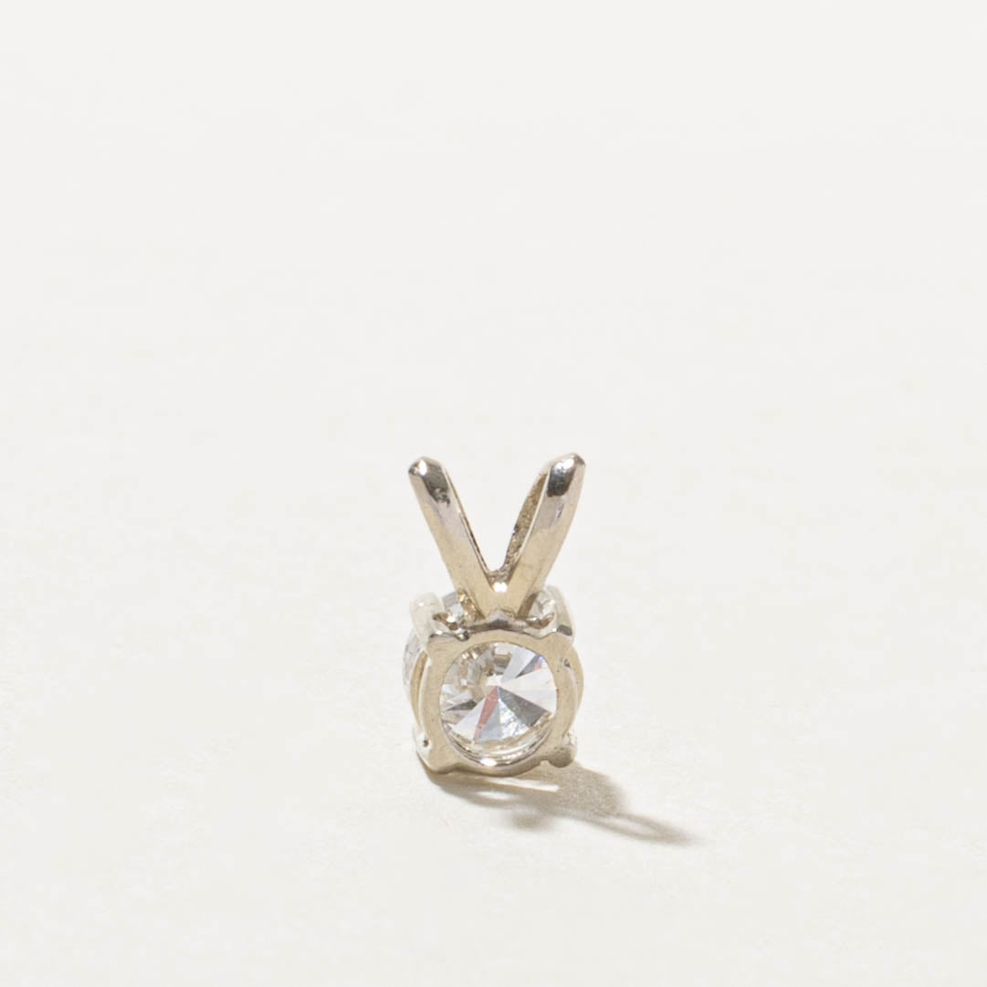 14k Solitaire Diamond Pendant | 0.48ct SI1 H