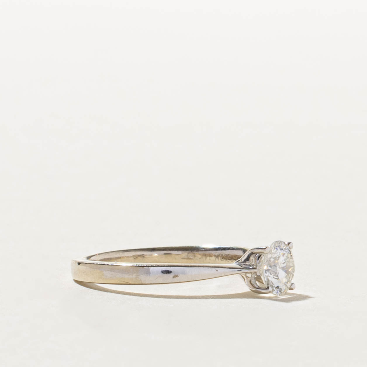 14k Solitaire Diamond Reverse Tapered Ring | 0.50ct SI1 H/I | SZ 4.75
