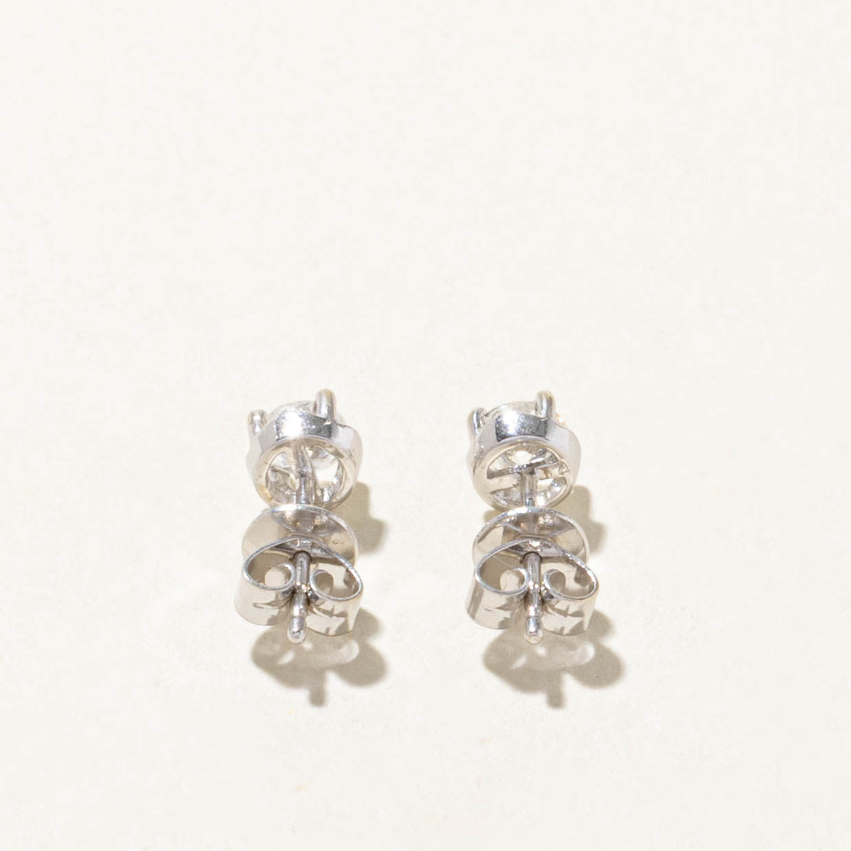 18k Solitaire Diamond Stud Earrings | 0.44ctw SI1/SI2 G/H