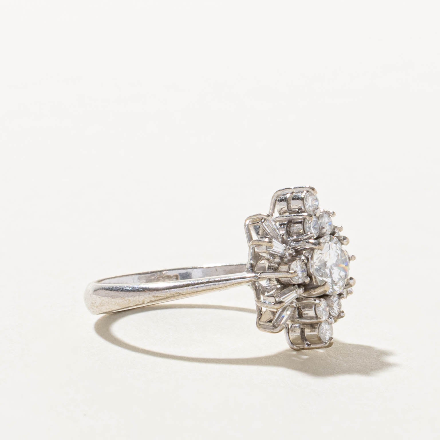 14k Diamond Floral Cluster Ring | 0.48ct VS2/SI1 H, 0.36ctw | SZ 4.75