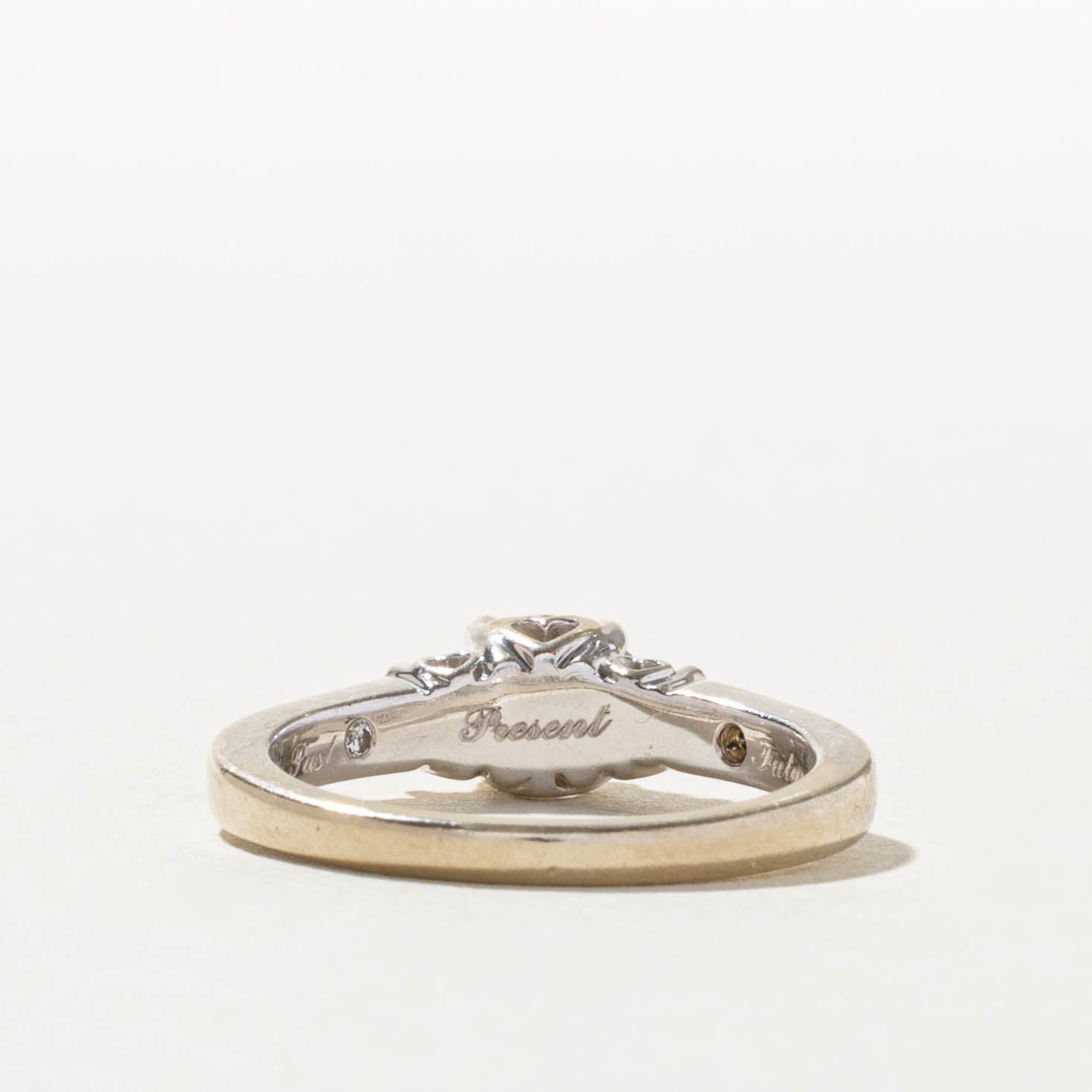 14k Three Stone Diamond Accented Ring | 0.47ct I1 G, 0.21ctw | SZ 6.75