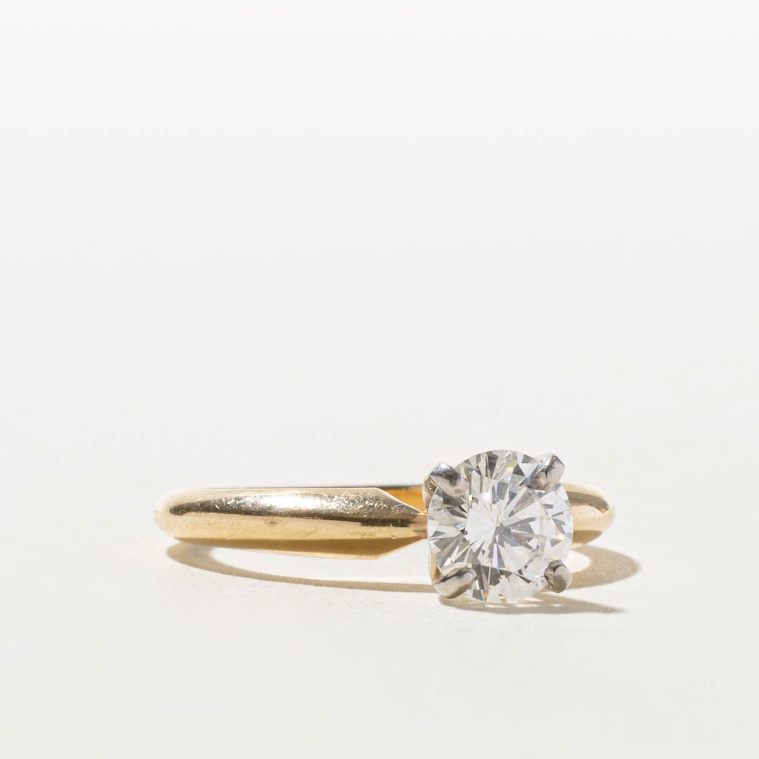 14k Round Brilliant Solitaire Diamond Ring | 0.88ct I1 G/H | SZ 5.75