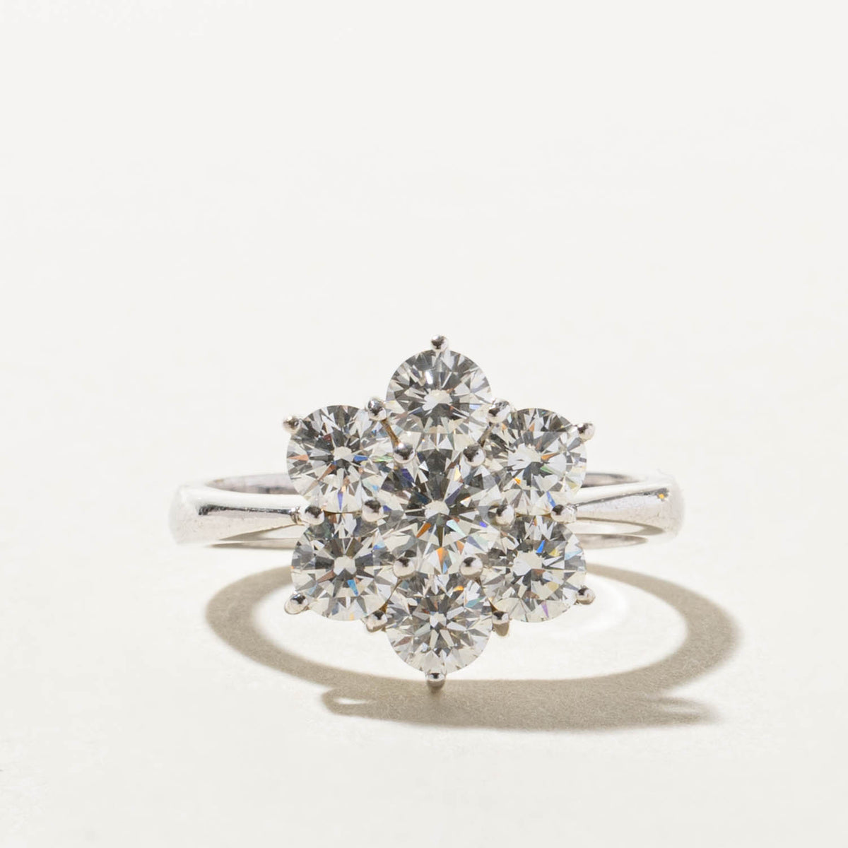 18k Diamond Floral Cluster Ring | 1.38ctw | SZ 6