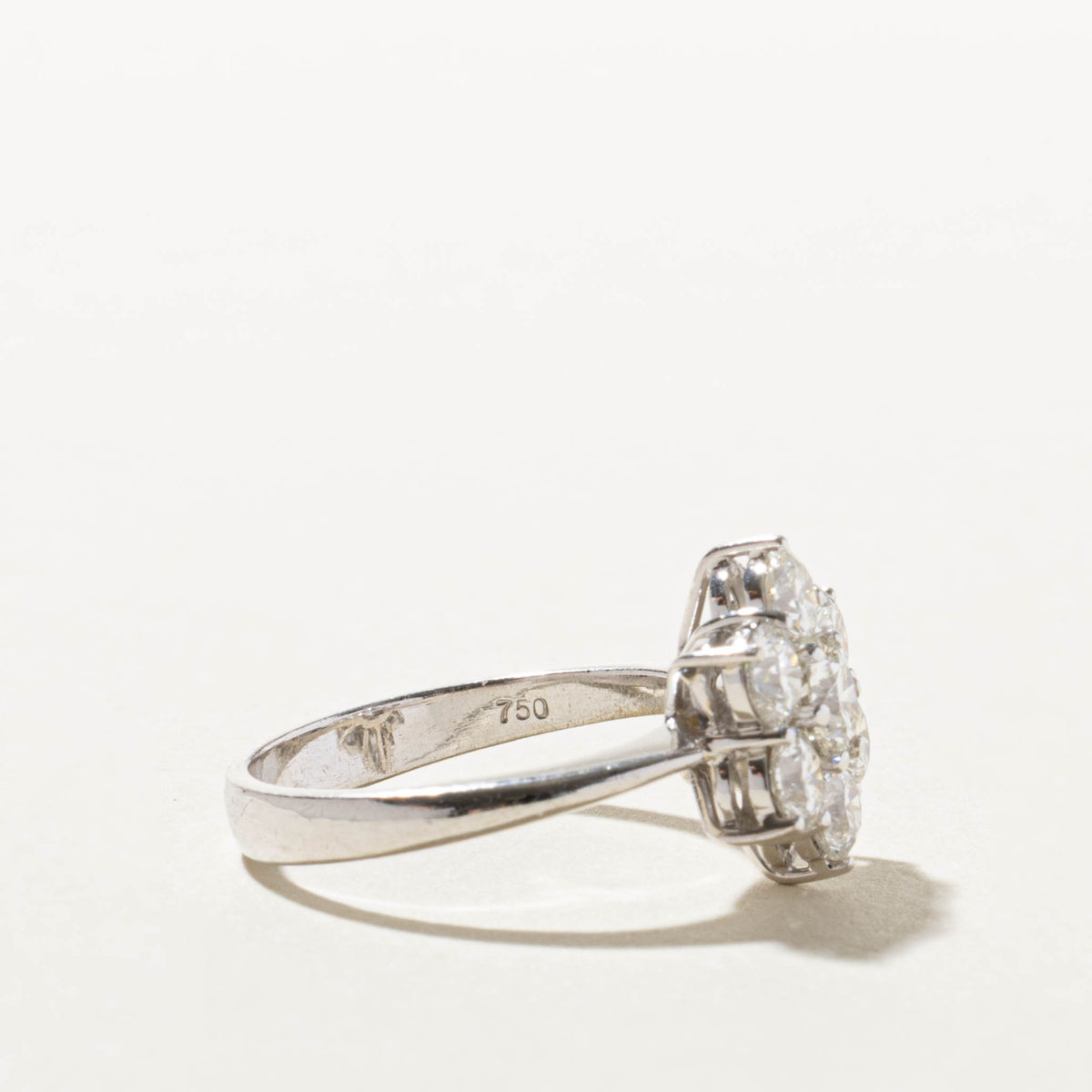 18k Diamond Floral Cluster Ring | 1.38ctw | SZ 6