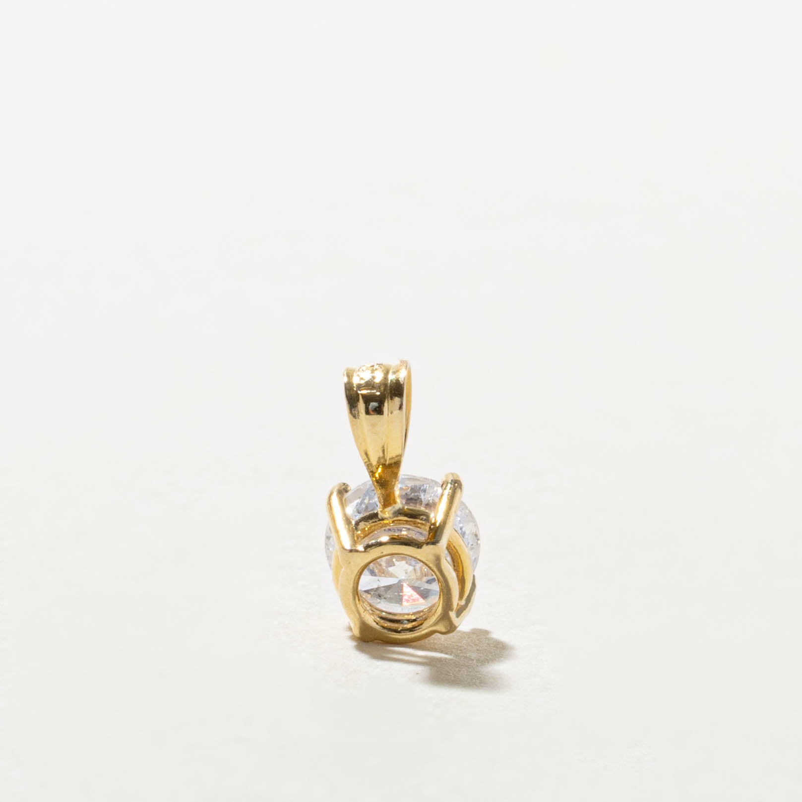14k Solitaire Diamond Pendant | 1.12ct I2 G