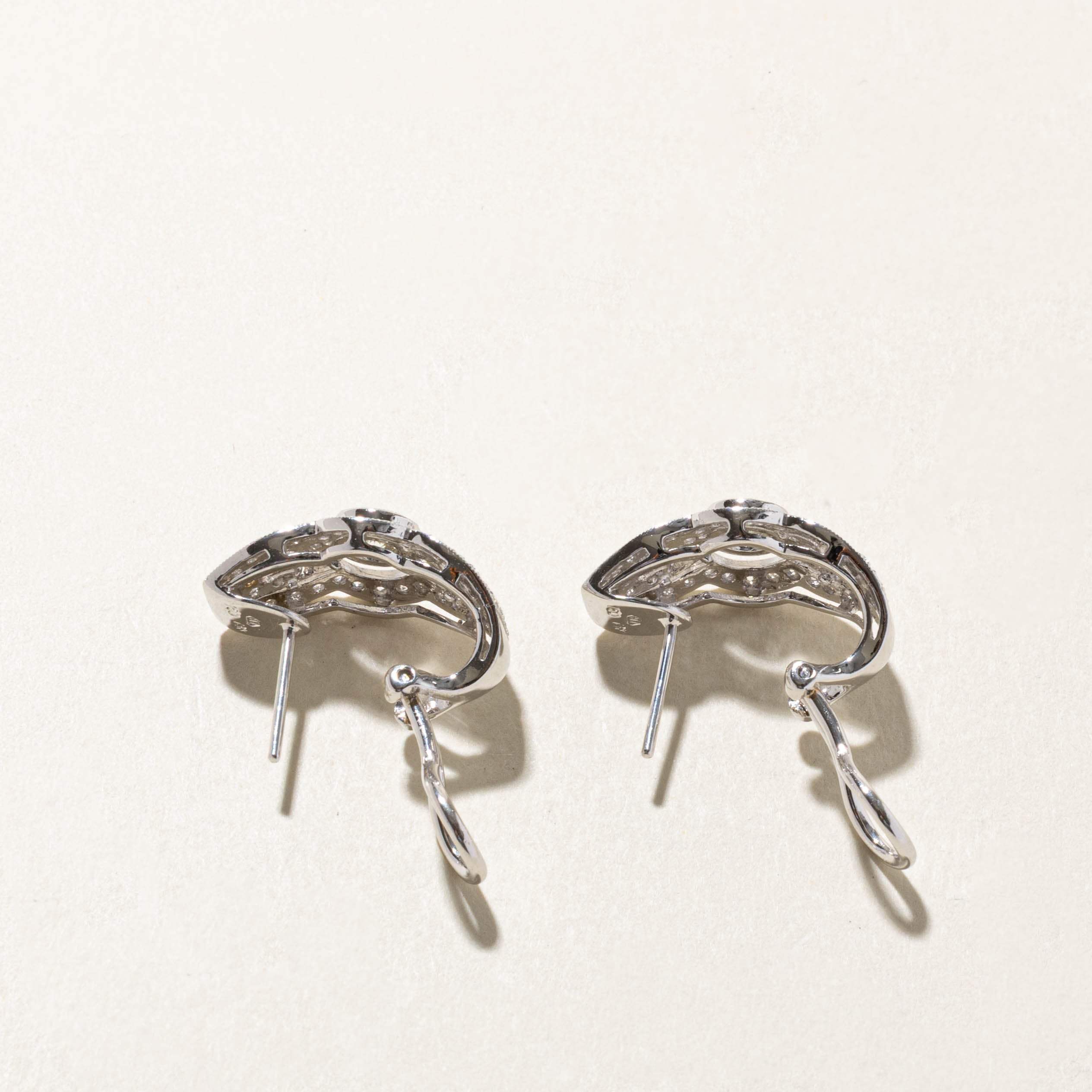 18k Diamond Milgrain Geometric Earrings | 1.18ctw