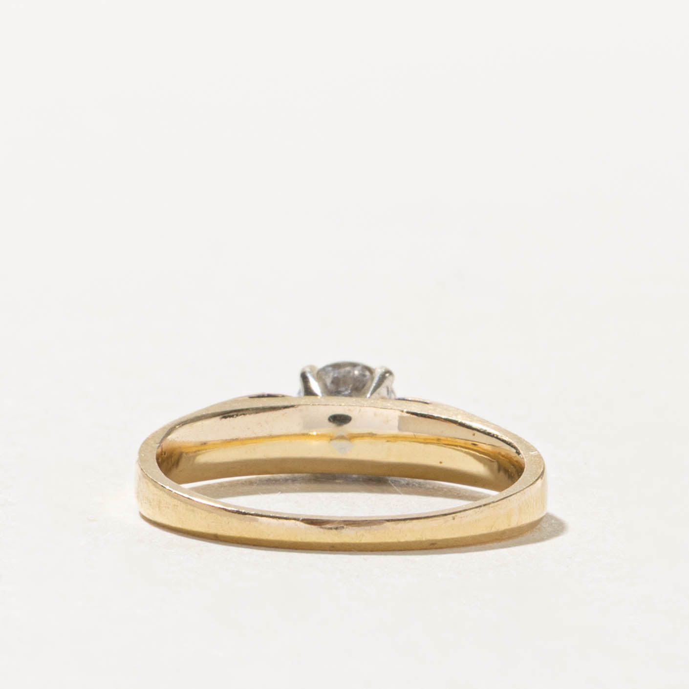 14k Solitaire Diamond Reverse Tapered Ring | 0.45ct I1 H | SZ 5