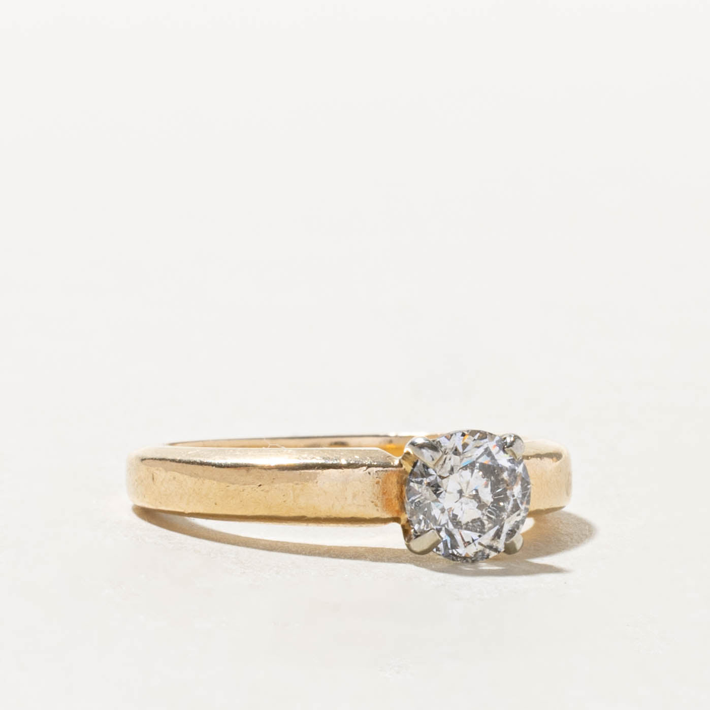 14k Round Brilliant Cut Solitaire Diamond Ring | 0.82ct I1/I2 I | SZ 6.75