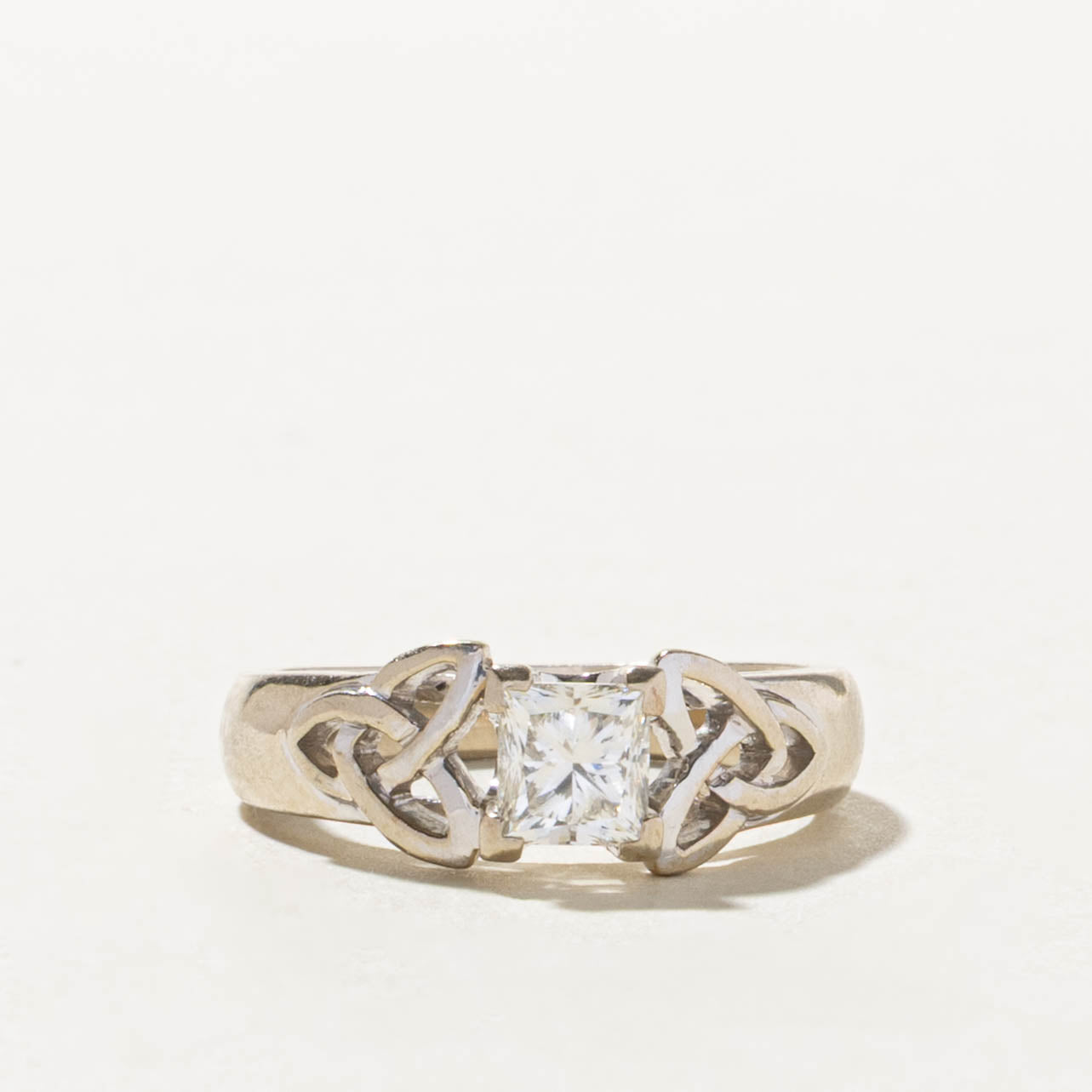 14k Princess Cut Diamond Celtic Ring | 0.60ct SI1 I | SZ 5.75