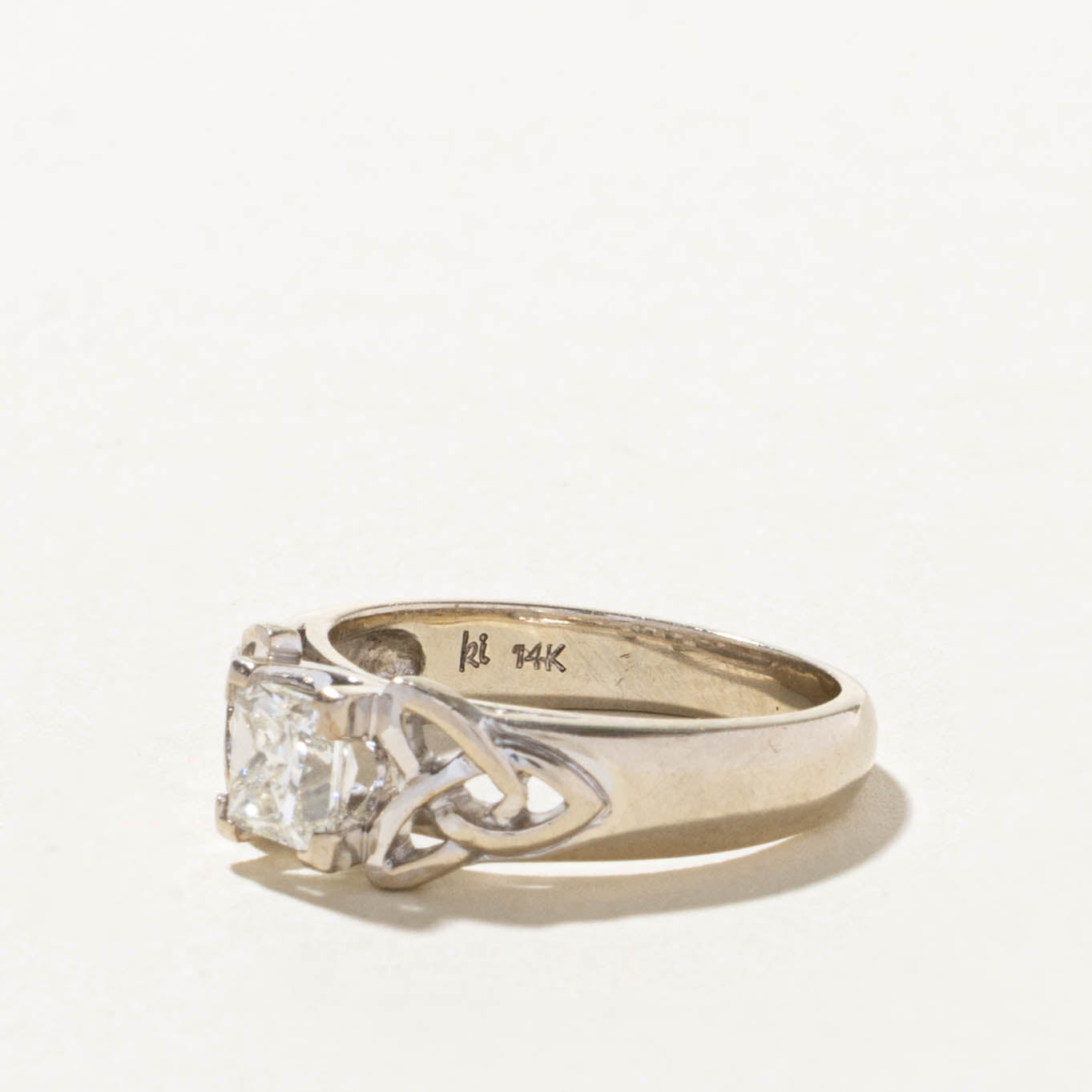 14k Princess Cut Diamond Celtic Ring | 0.60ct SI1 I | SZ 5.75