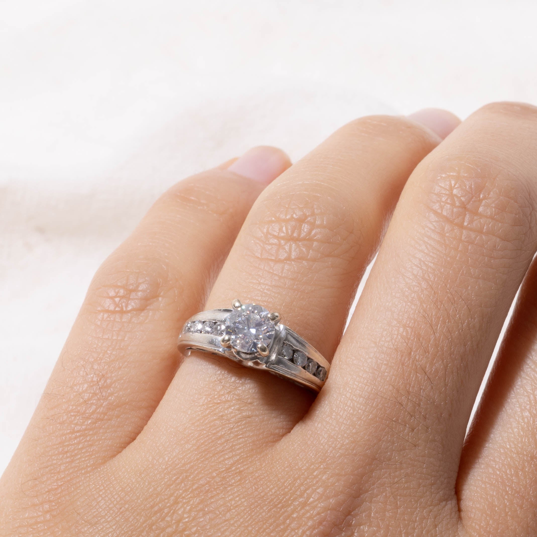 14k Diamond Channel Set Accented Ring | 0.74ct SI2/I1 H, 0.24ctw | SZ 4.75