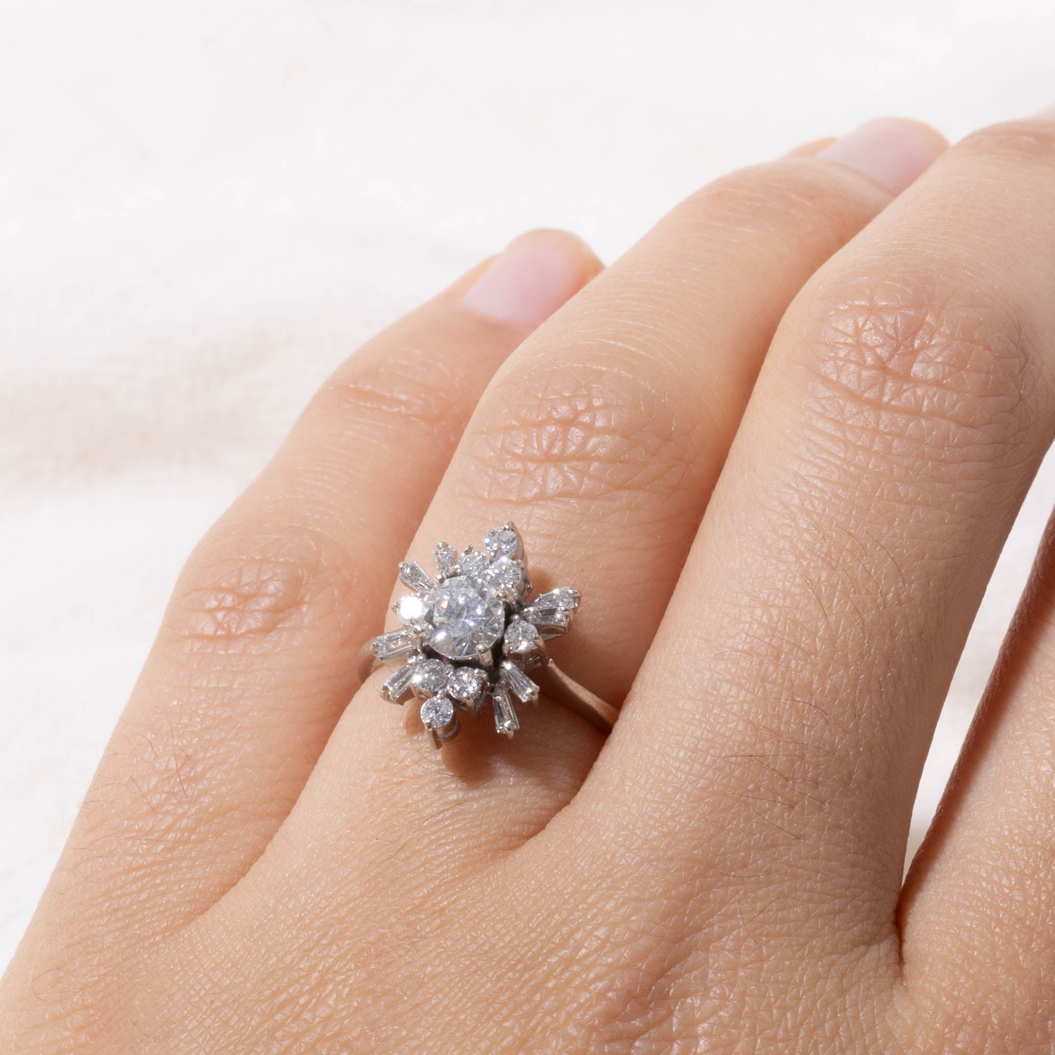 14k Diamond Floral Cluster Ring | 0.48ct VS2/SI1 H, 0.36ctw | SZ 4.75