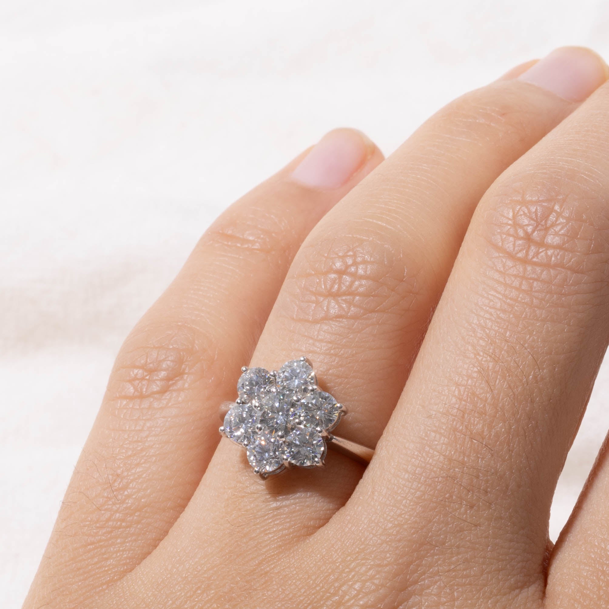 18k Diamond Floral Cluster Ring | 1.38ctw | SZ 6