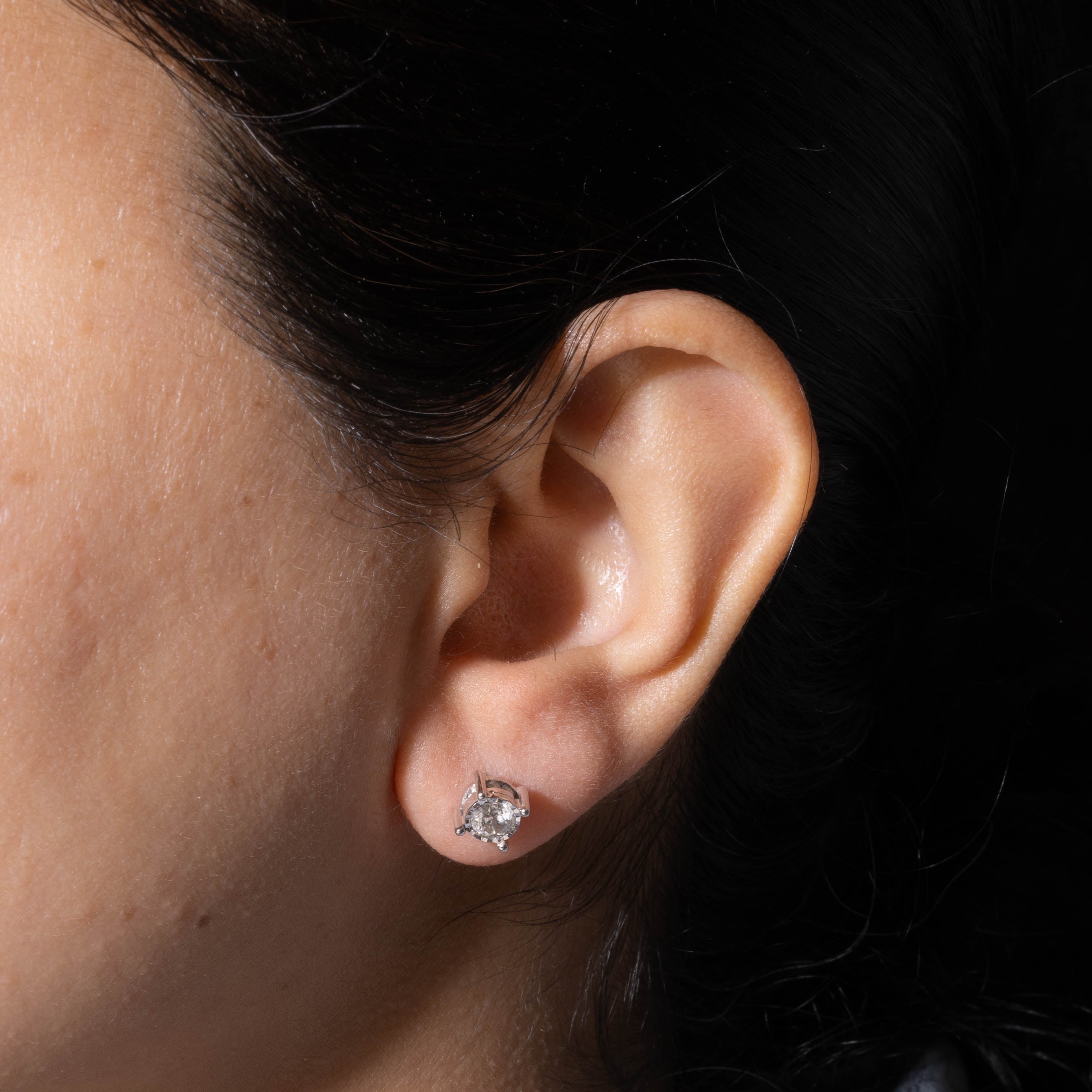 14k Illusion Set & Hidden Diamond Stud Earrings | 0.60ctw