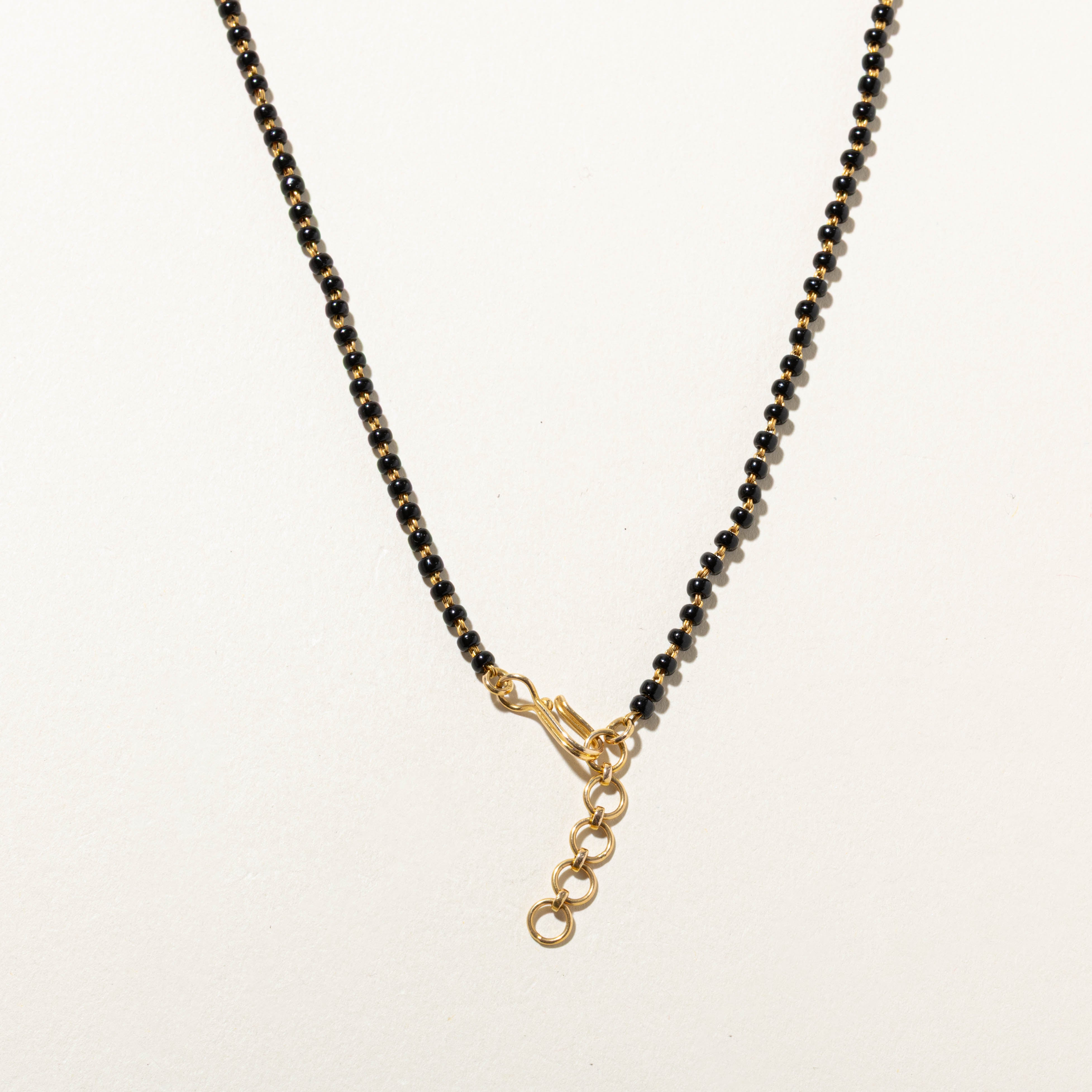 18k Diamond & Onyx Bead Necklace | 0.7ctw, 10ctw | 17"