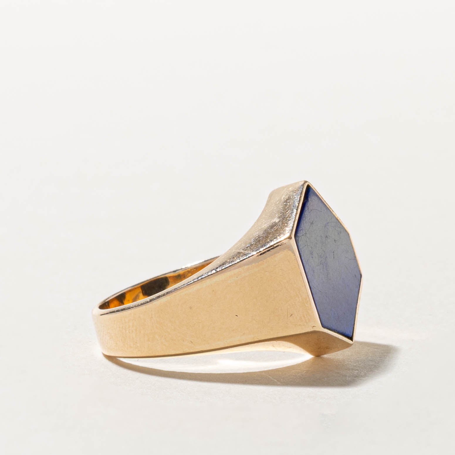 14k Dyed Howlite Inlay Geometric Ring | 2.5ct | SZ 7.75