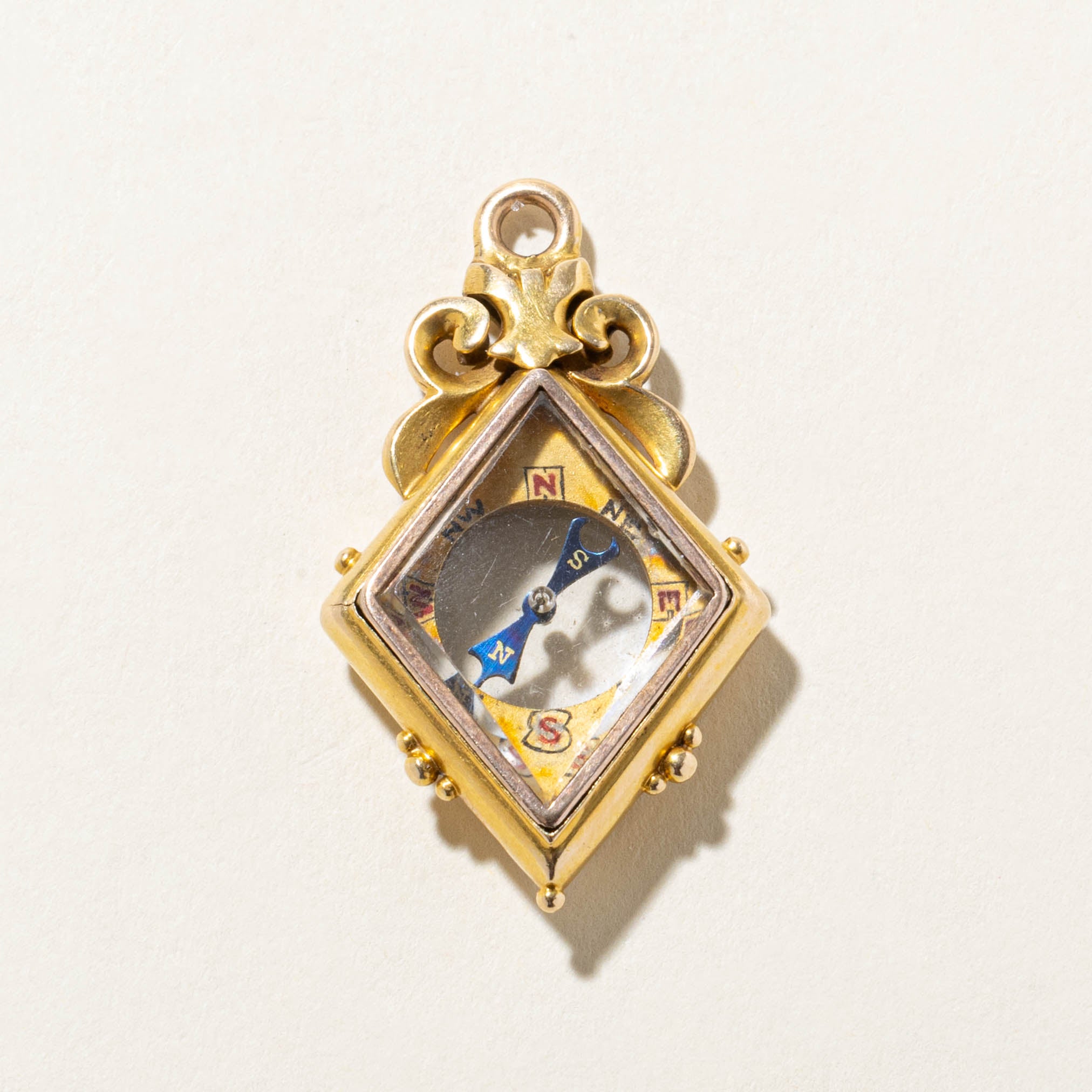 Vintage 18k Compass Charm