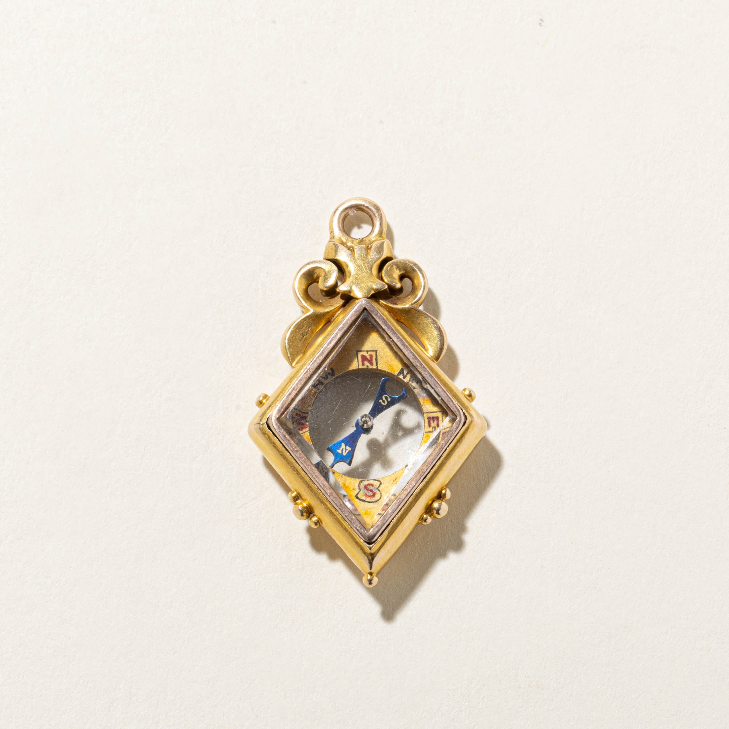 Vintage 18k Compass Charm