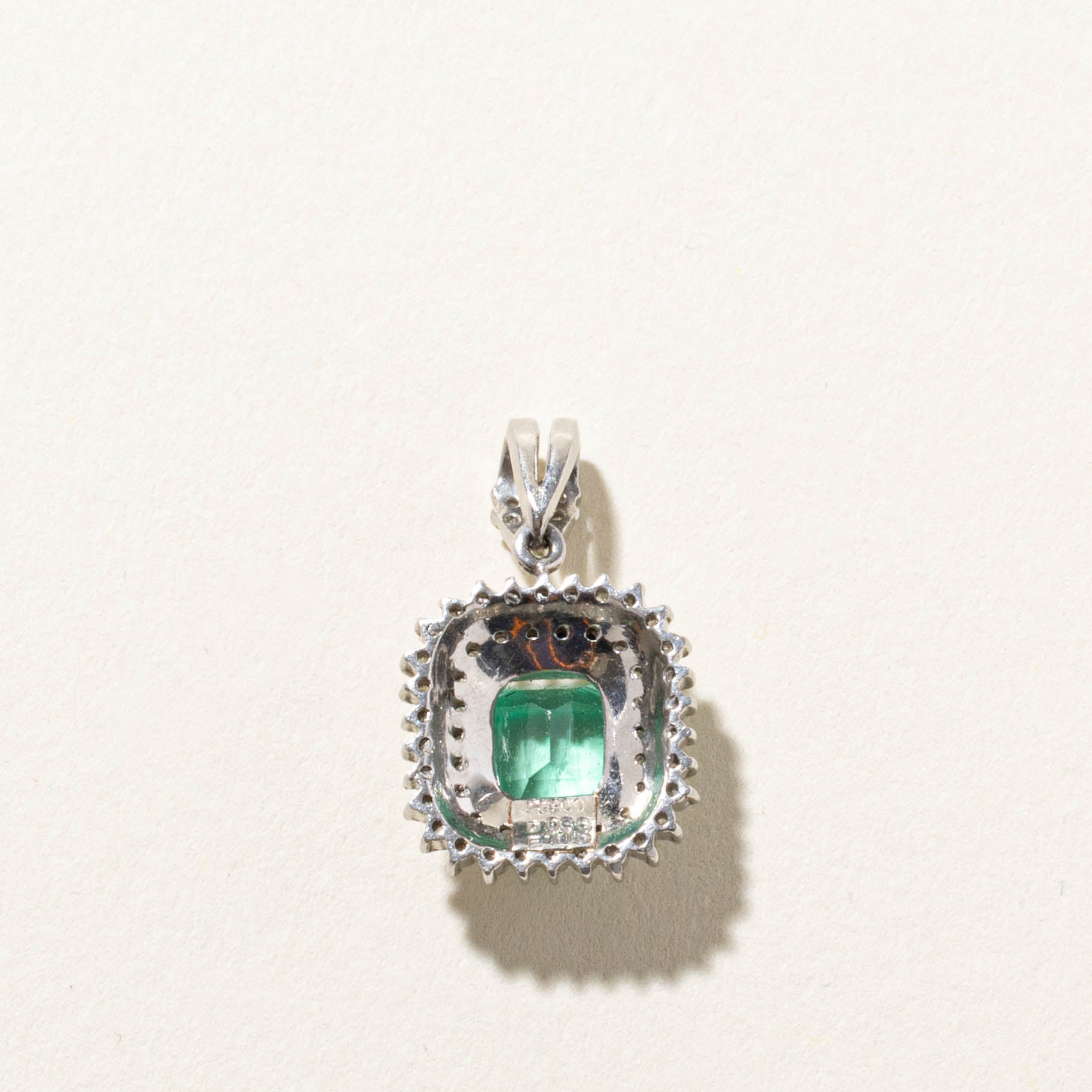 Emerald & Diamond Double Halo Pendant | 1.15ct, 0.36ctw