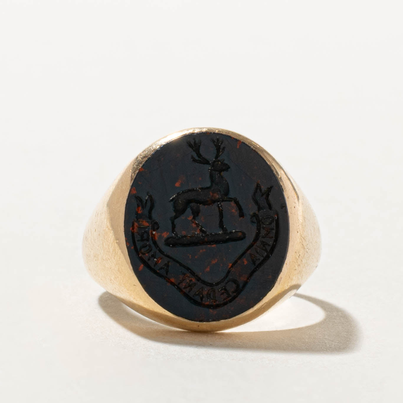 'Birks' Vintage Canadian Bloodstone Intaglio Ring | 3.75ct | SZ 5.75