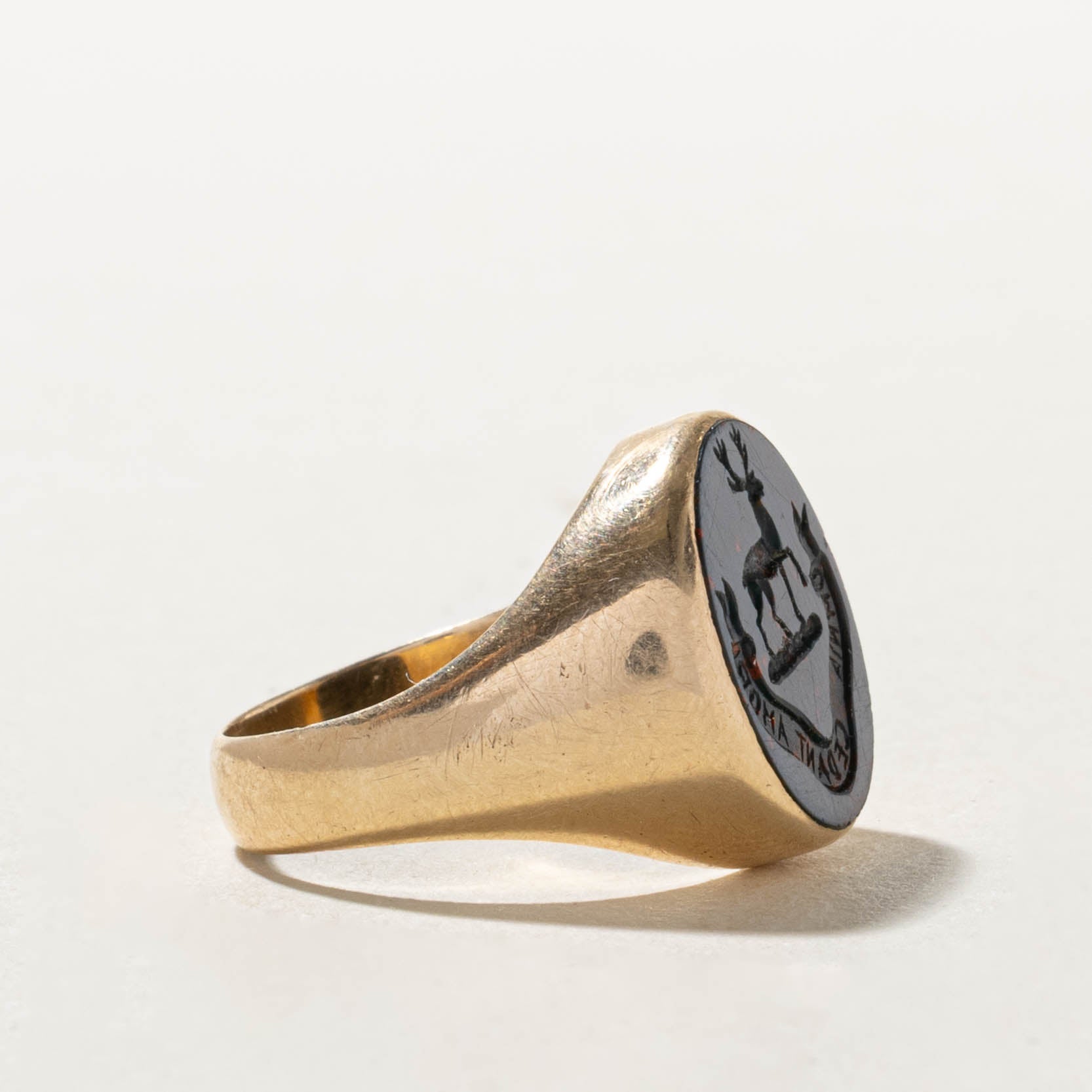 'Birks' Vintage Canadian Bloodstone Intaglio Ring | 3.75ct | SZ 5.75