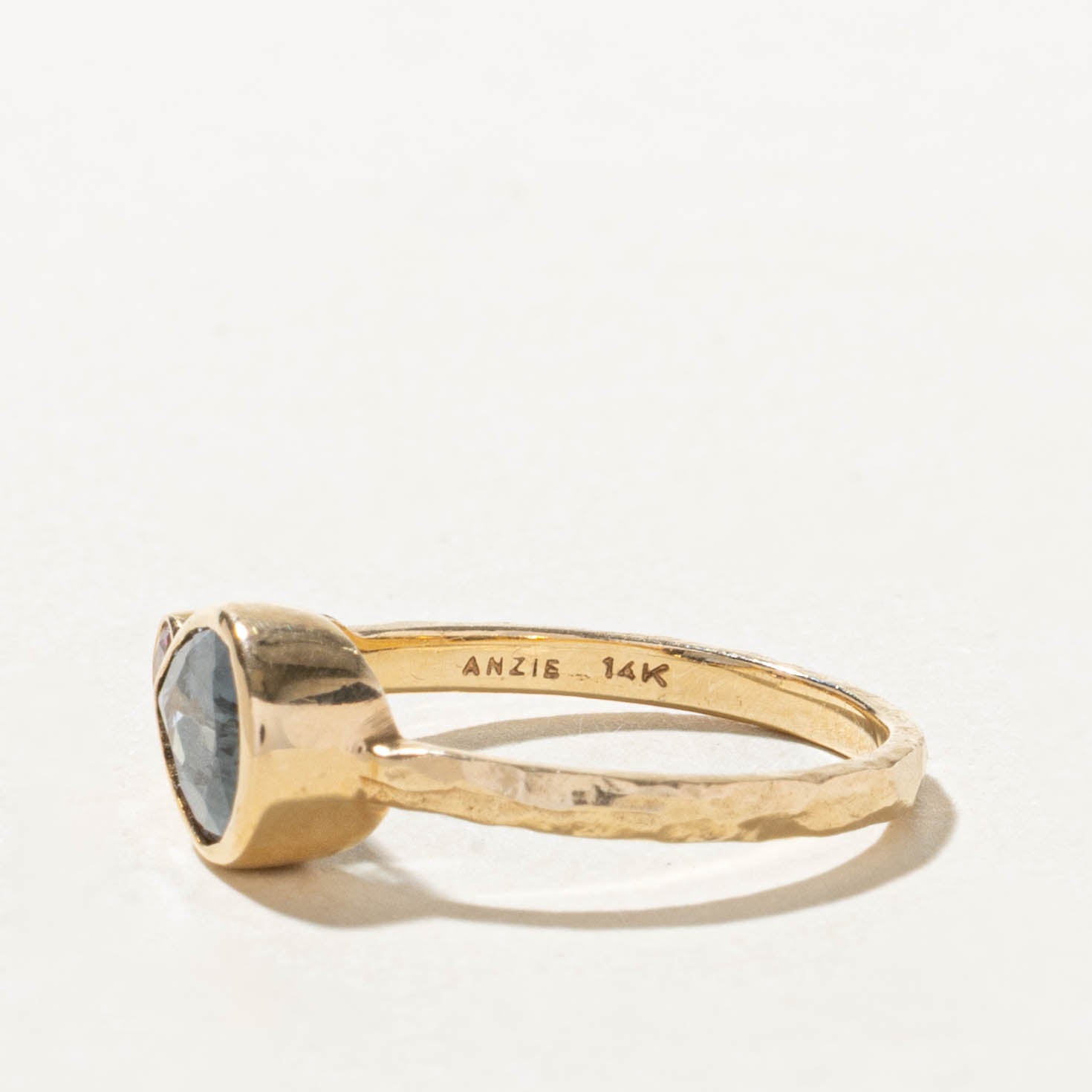 14k Bezel Set Blue Grey & Pink Spinel Ring | 1.13ctw | SZ 6.25