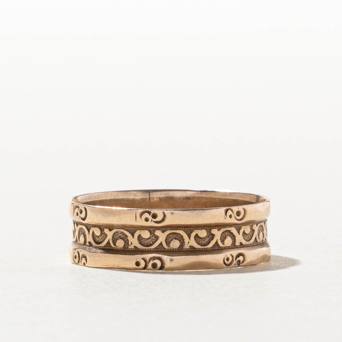 10k Rose Gold Embossed Scrollwork Band Band | 6.1mm | SZ 9