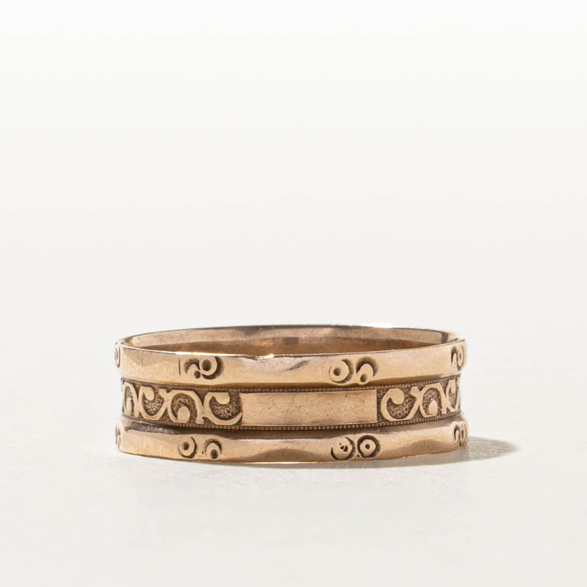 10k Rose Gold Embossed Scrollwork Band Band | 6.1mm | SZ 9