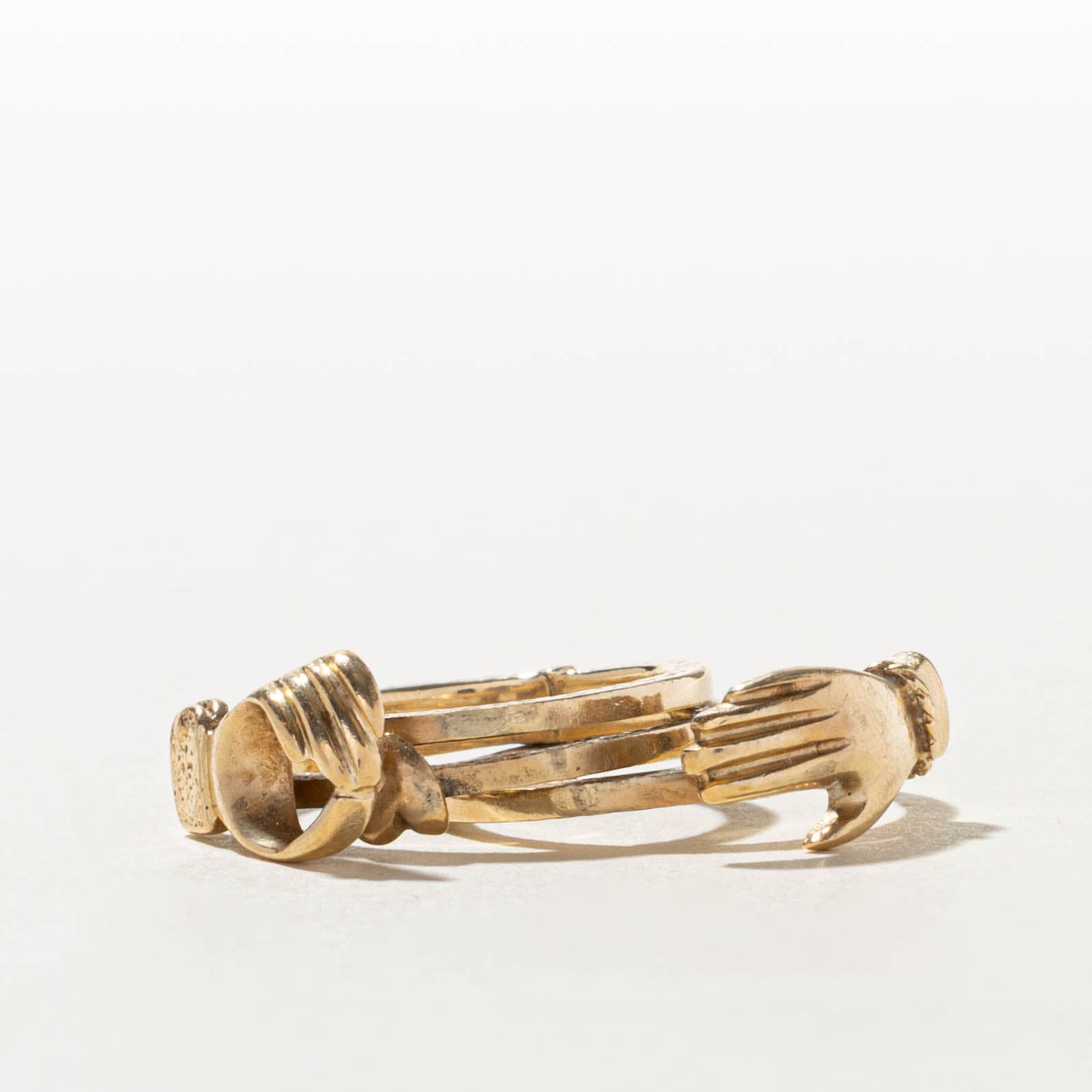 Antique 10k Gold Interlocking Gimmel Ring | SZ 6.25