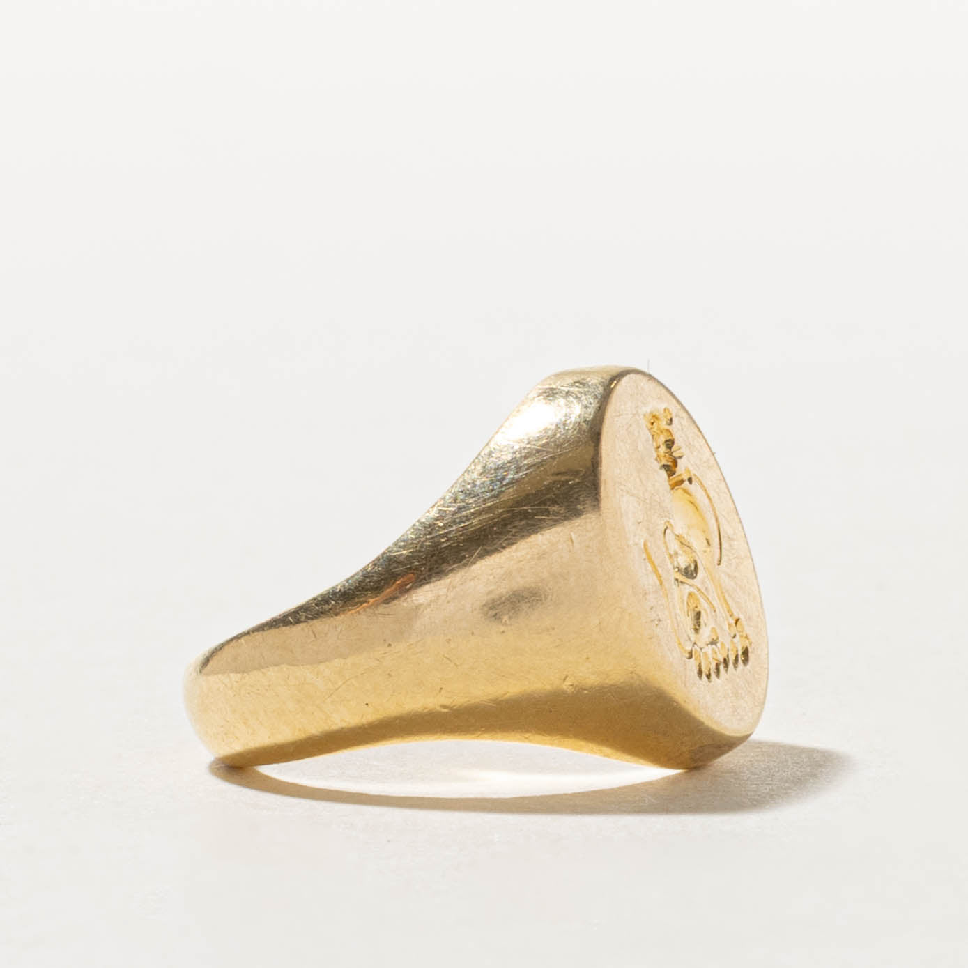 18k Lion Intaglio Signet Ring | SZ 4.25