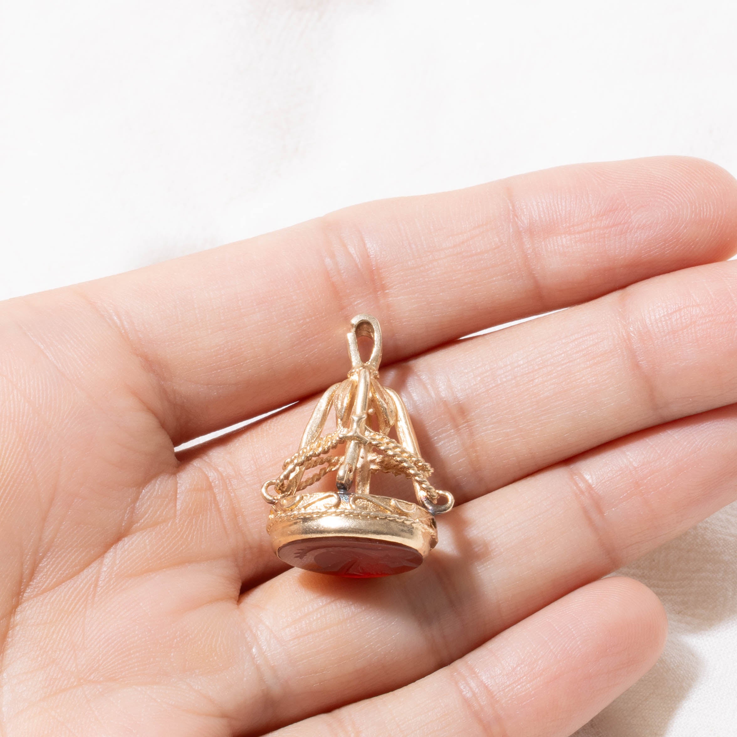 14k Carnelian Itaglio Seal Fob