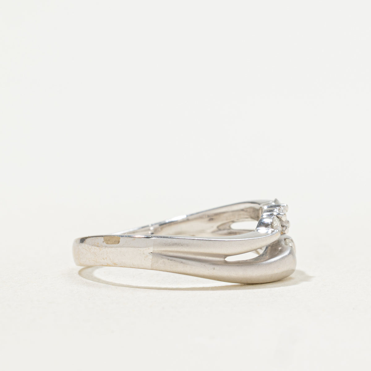 18k Mixed Cut Diamond Layered Wave Ring | 0.25ctw | SZ 6