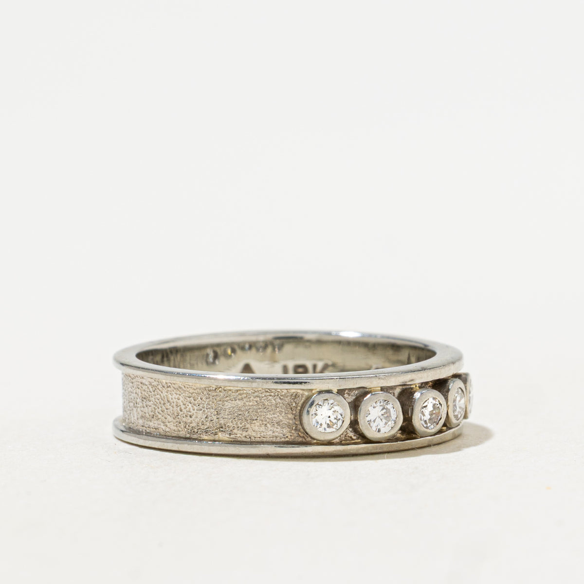 'Cavelti' Five Stone Diamond Textured Band | 0.10ctw | 4.35mm | SZ 5