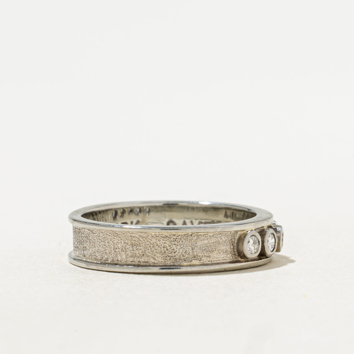'Cavelti' Five Stone Diamond Textured Band | 0.10ctw | 4.35mm | SZ 5