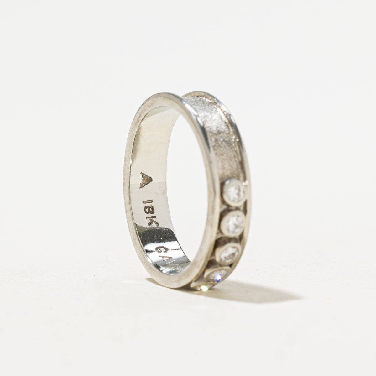 'Cavelti' Five Stone Diamond Textured Band | 0.10ctw | 4.35mm | SZ 5