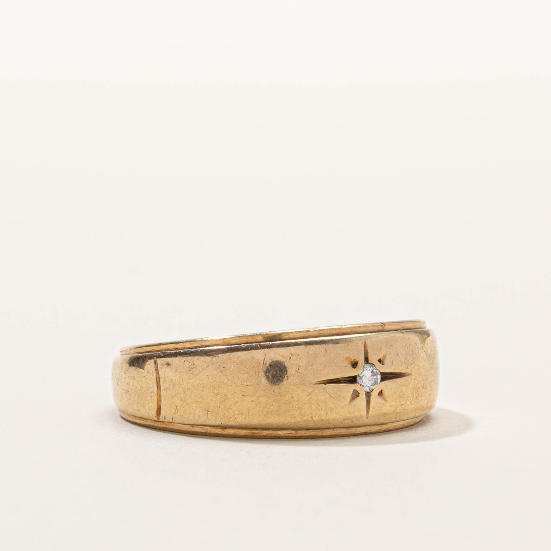 Vintage Canadian Star Set Diamond Dome Ring | SZ 10
