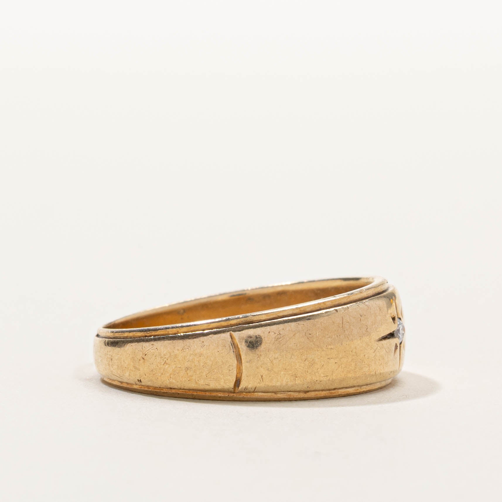 Vintage Canadian Star Set Diamond Dome Ring | SZ 10