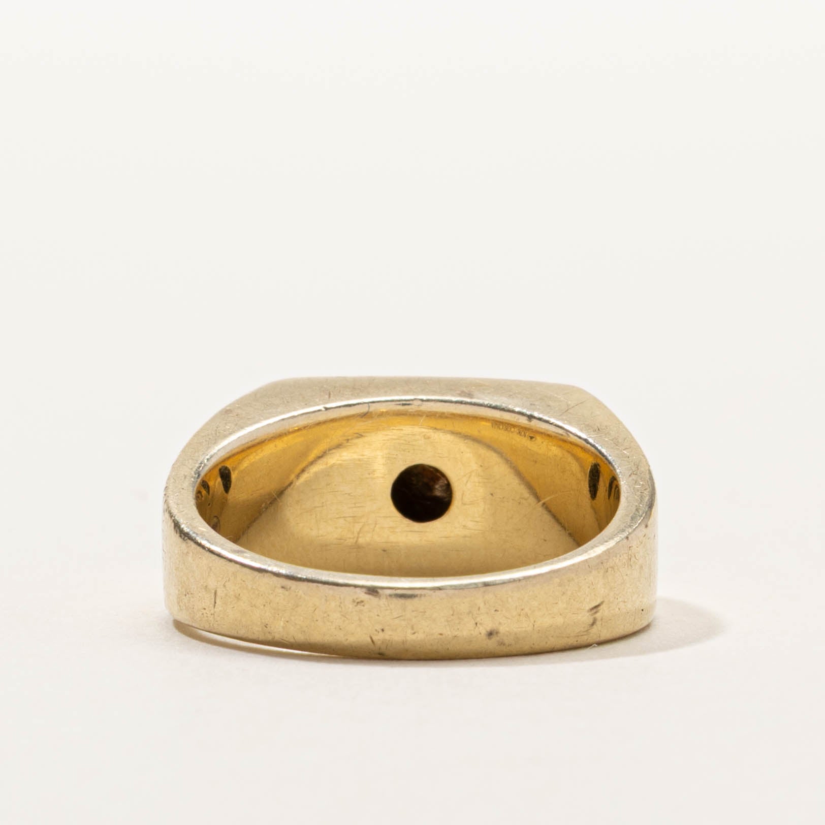 10k Diamond Triangle Signet Ring | SZ 6.25