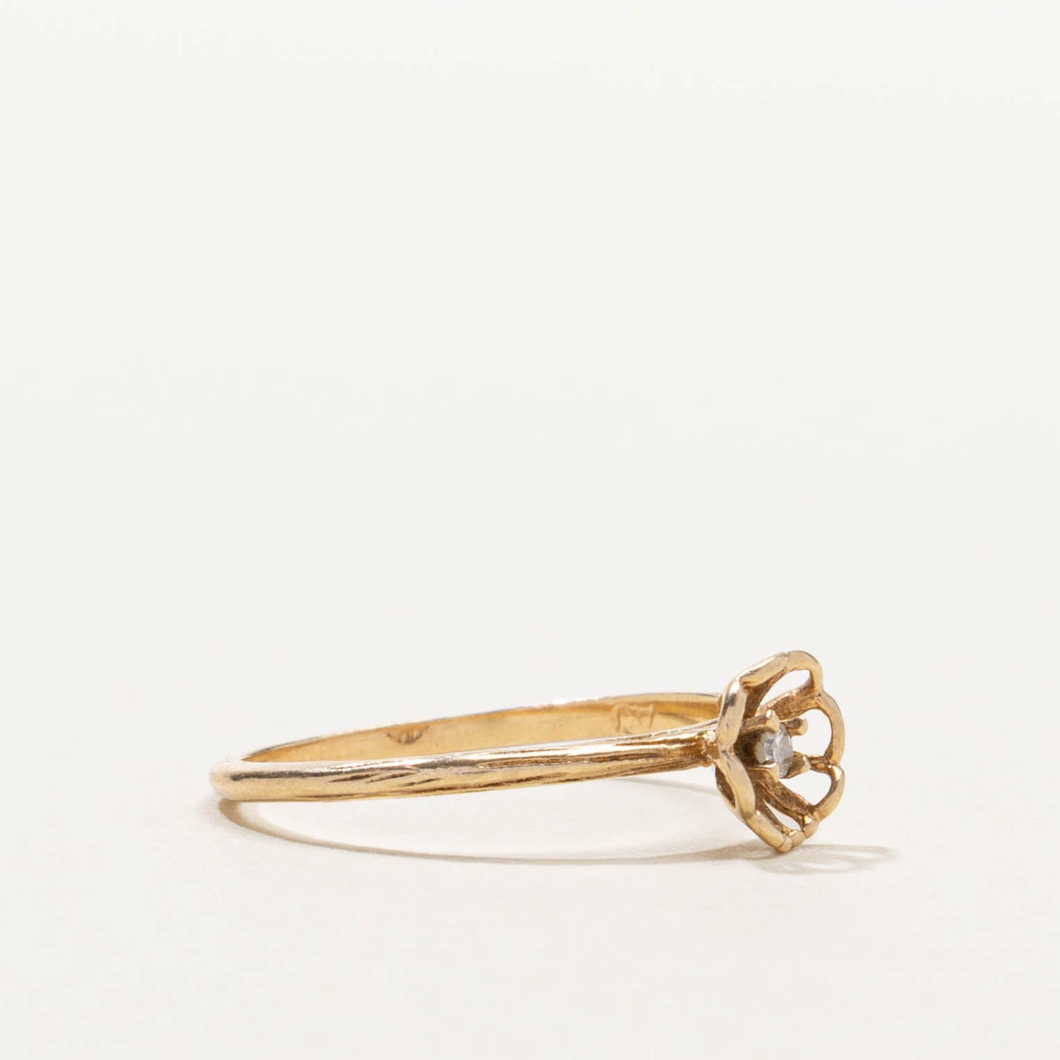 10k Diamond Openwork Cage Ring | SZ 4
