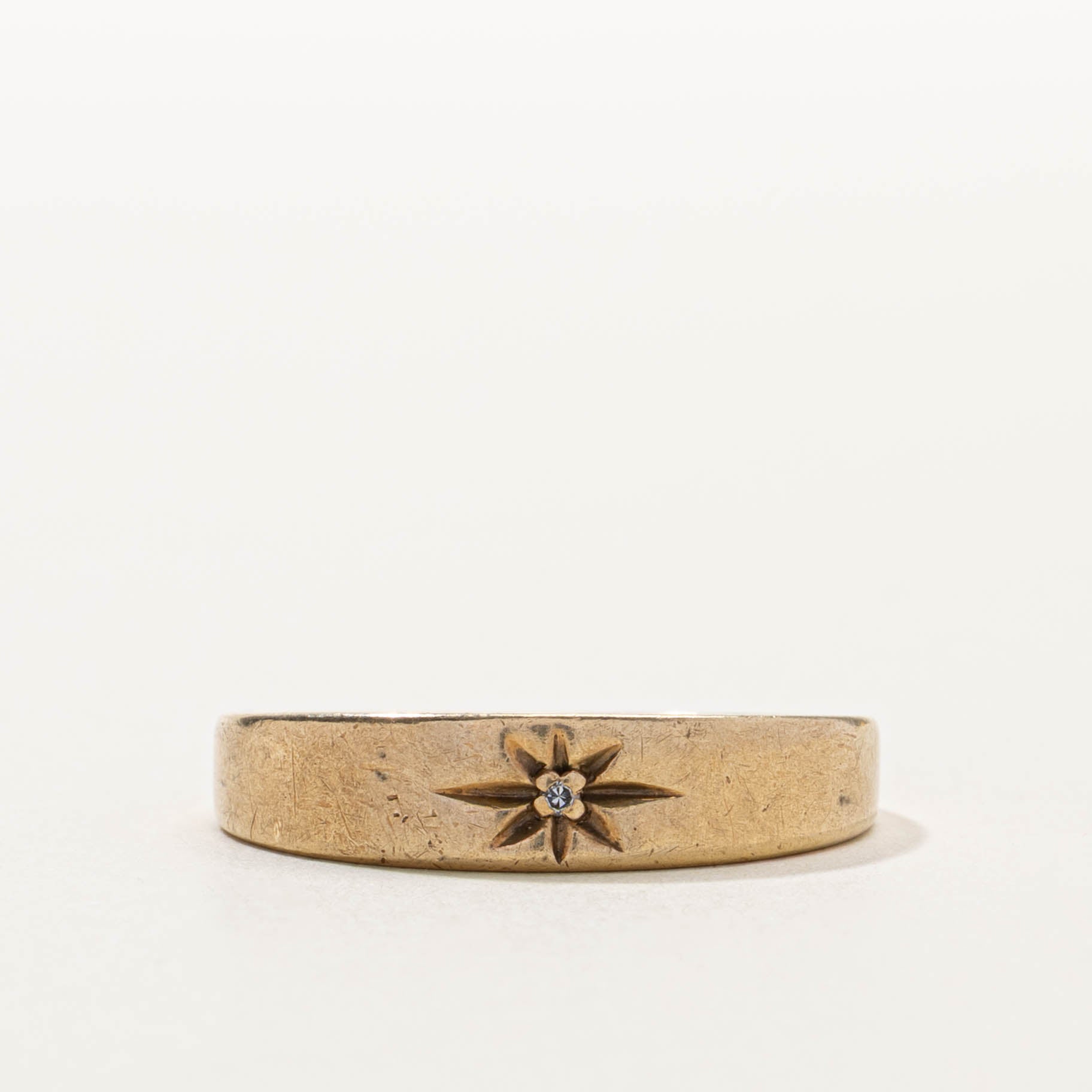 10k Star Set Diamond Ring | SZ 10.75