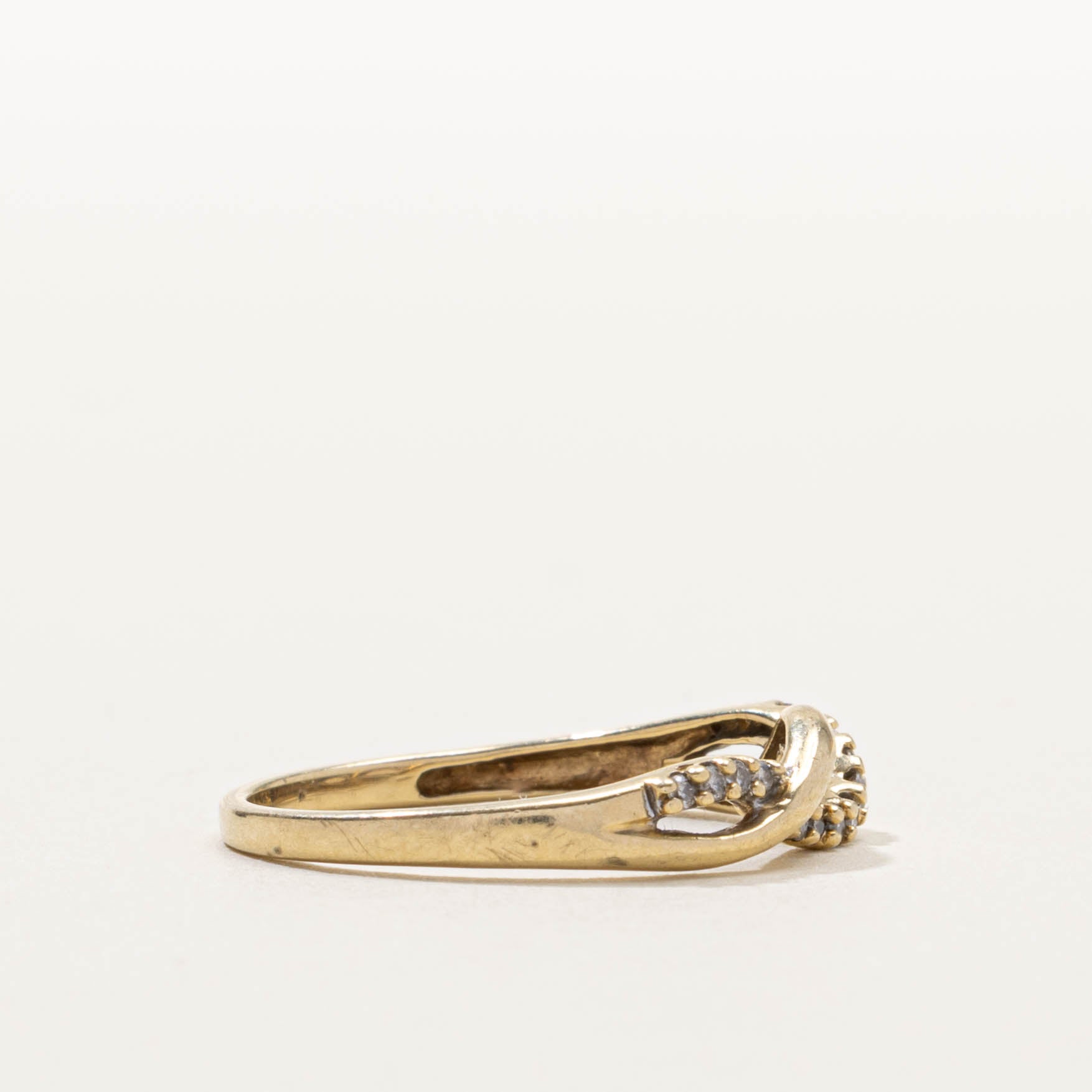 10k Semi-Eternity Diamond Crossover Ring | SZ 7.25