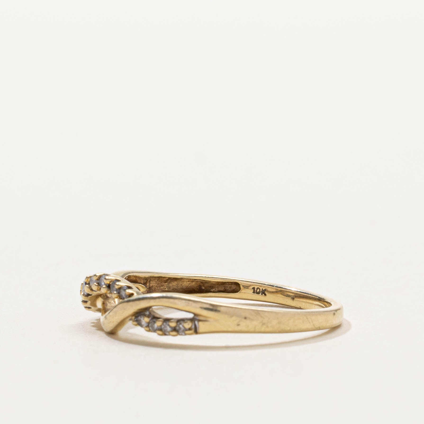 10k Semi-Eternity Diamond Crossover Ring | SZ 7.25