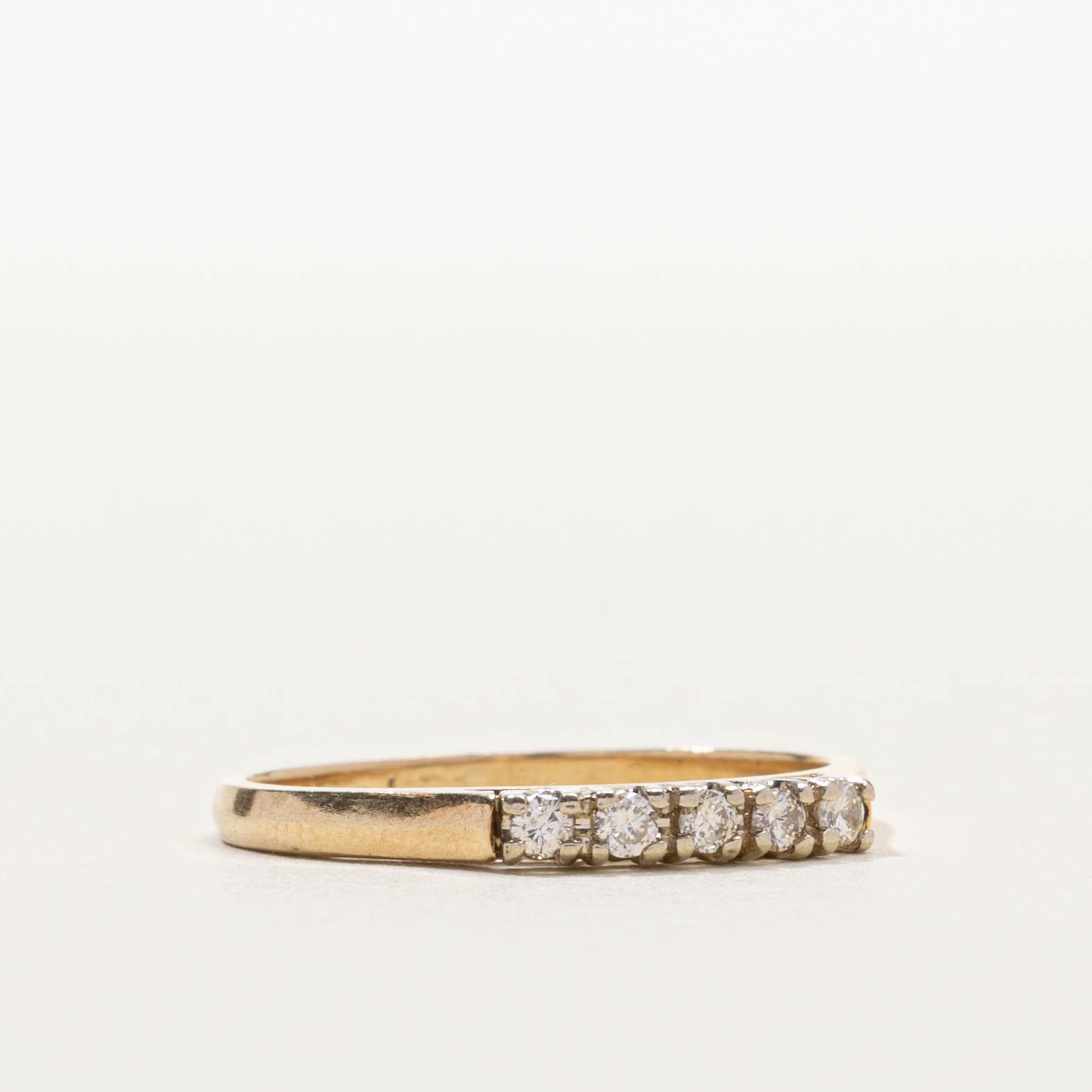 10k Five Stone Diamond Plain Ring | SZ 6.75