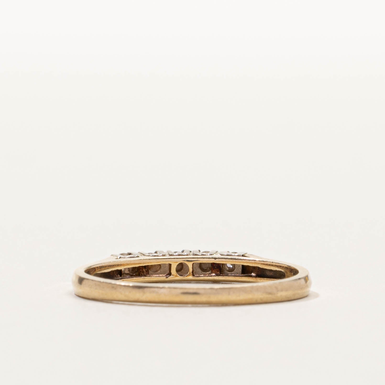 10k Five Stone Diamond Plain Ring | SZ 6.75