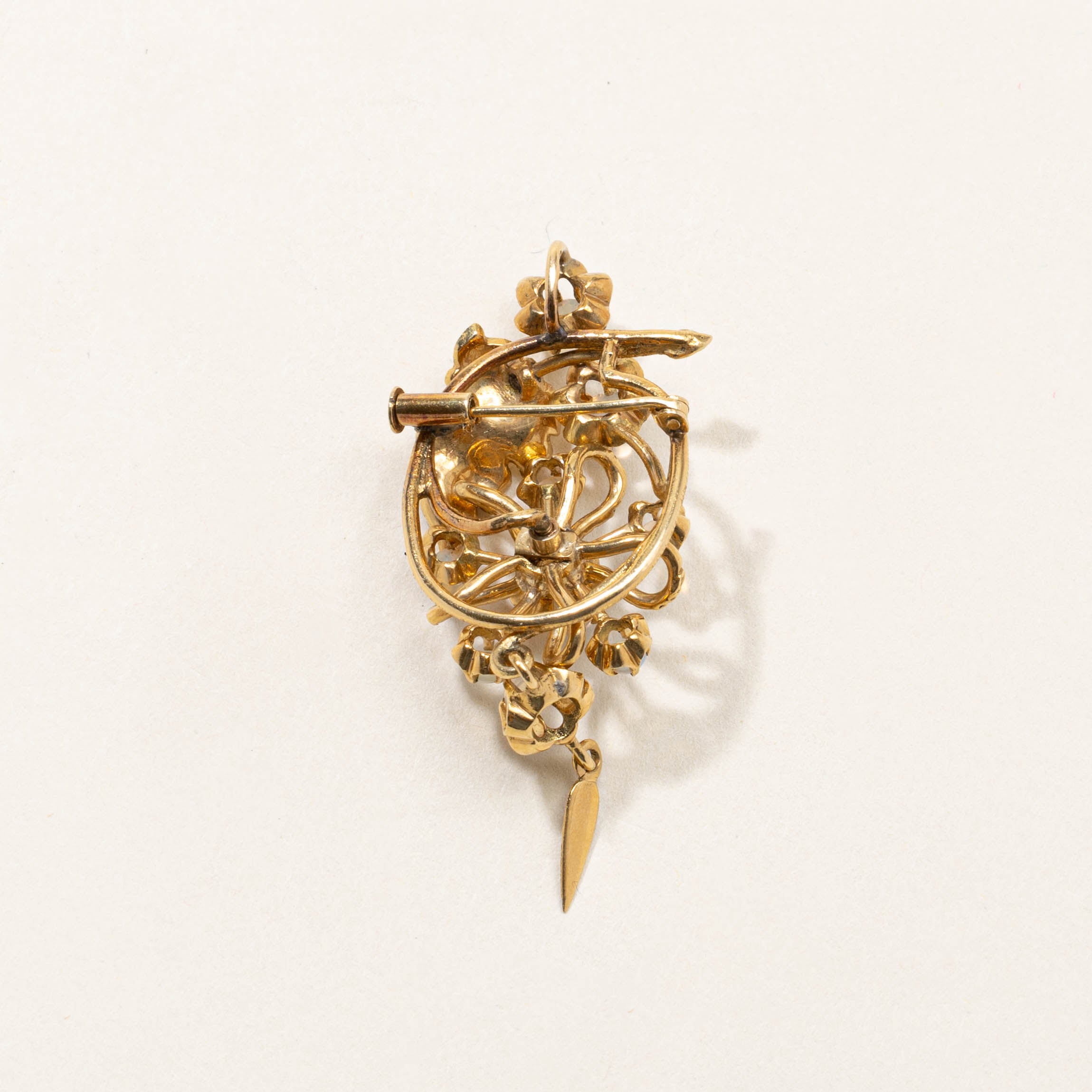 18k Scattered Opal Openwork Floral Brooch | 1.15ctw