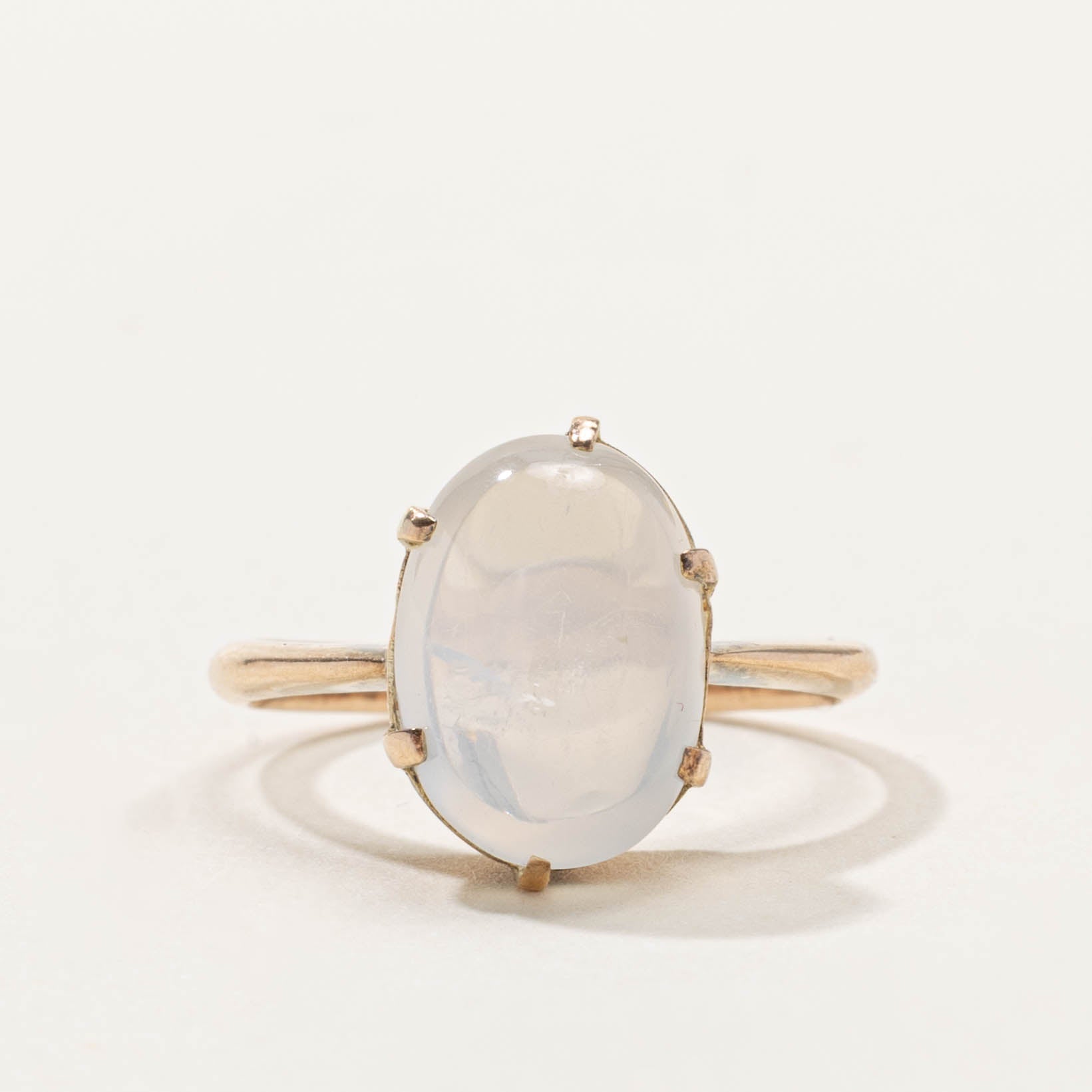 10k Cabochon Moonstone Solitaire Ring | 4.50ct | SZ 6.25